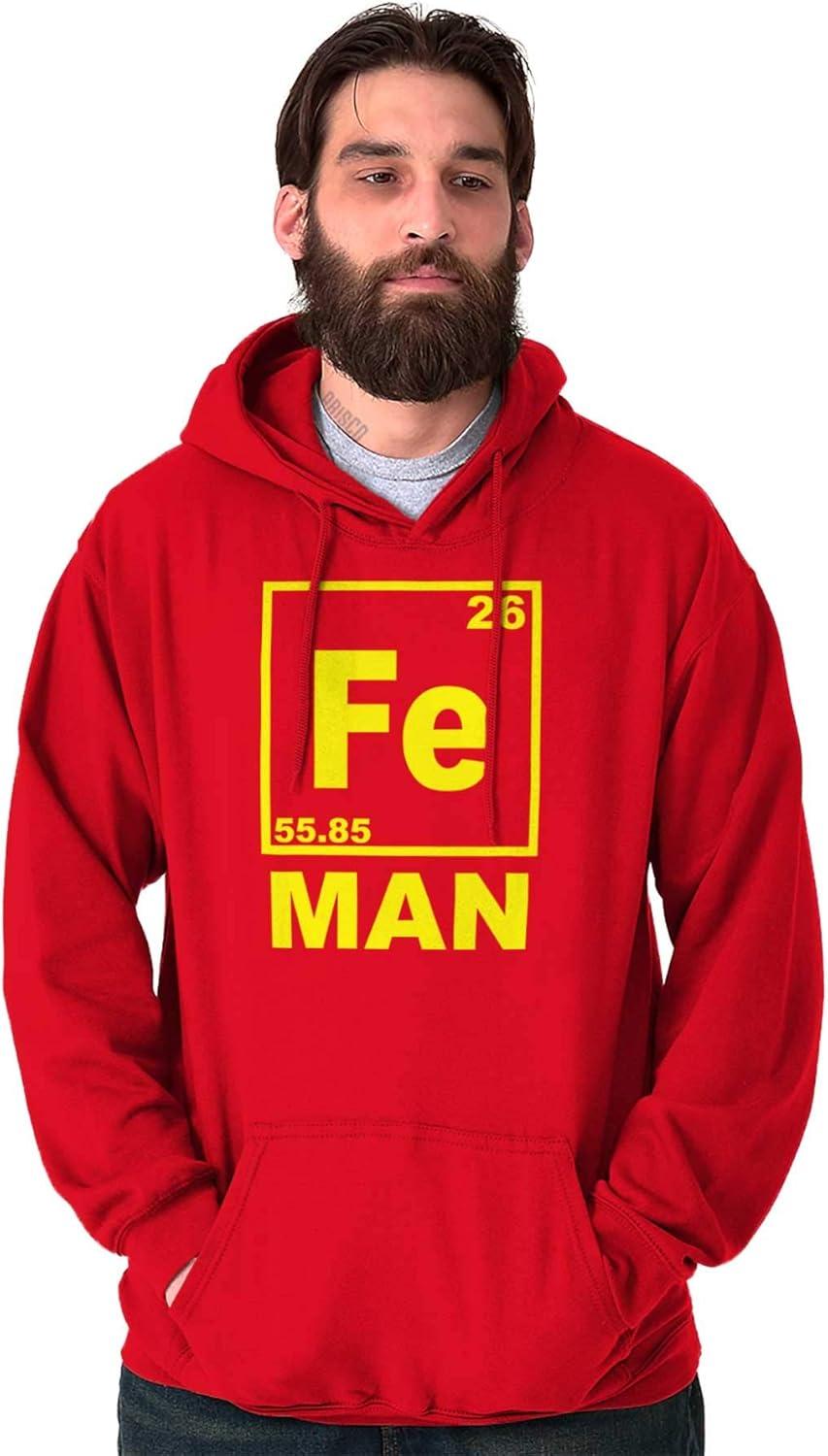 imageBrisco Brands Fe Iron Science Elements Superhero Hoodie Hooded Sweatshirt MenRed