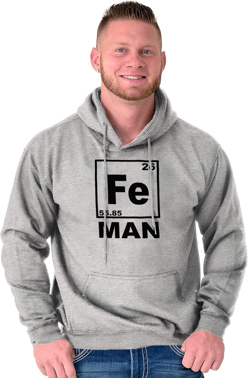 imageBrisco Brands Fe Iron Science Elements Superhero Hoodie Hooded Sweatshirt MenSport Grey