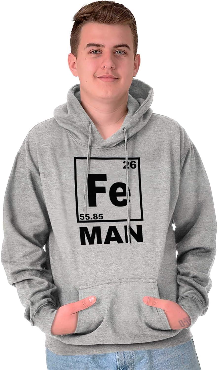imageBrisco Brands Fe Iron Science Elements Superhero Hoodie Hooded Sweatshirt MenSport Grey