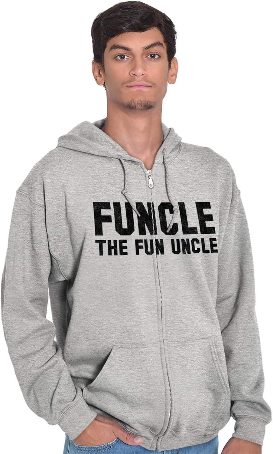 imageBrisco Brands Funcle the Fun Uncle Zip Up Hoodie Mens WomensSport Grey