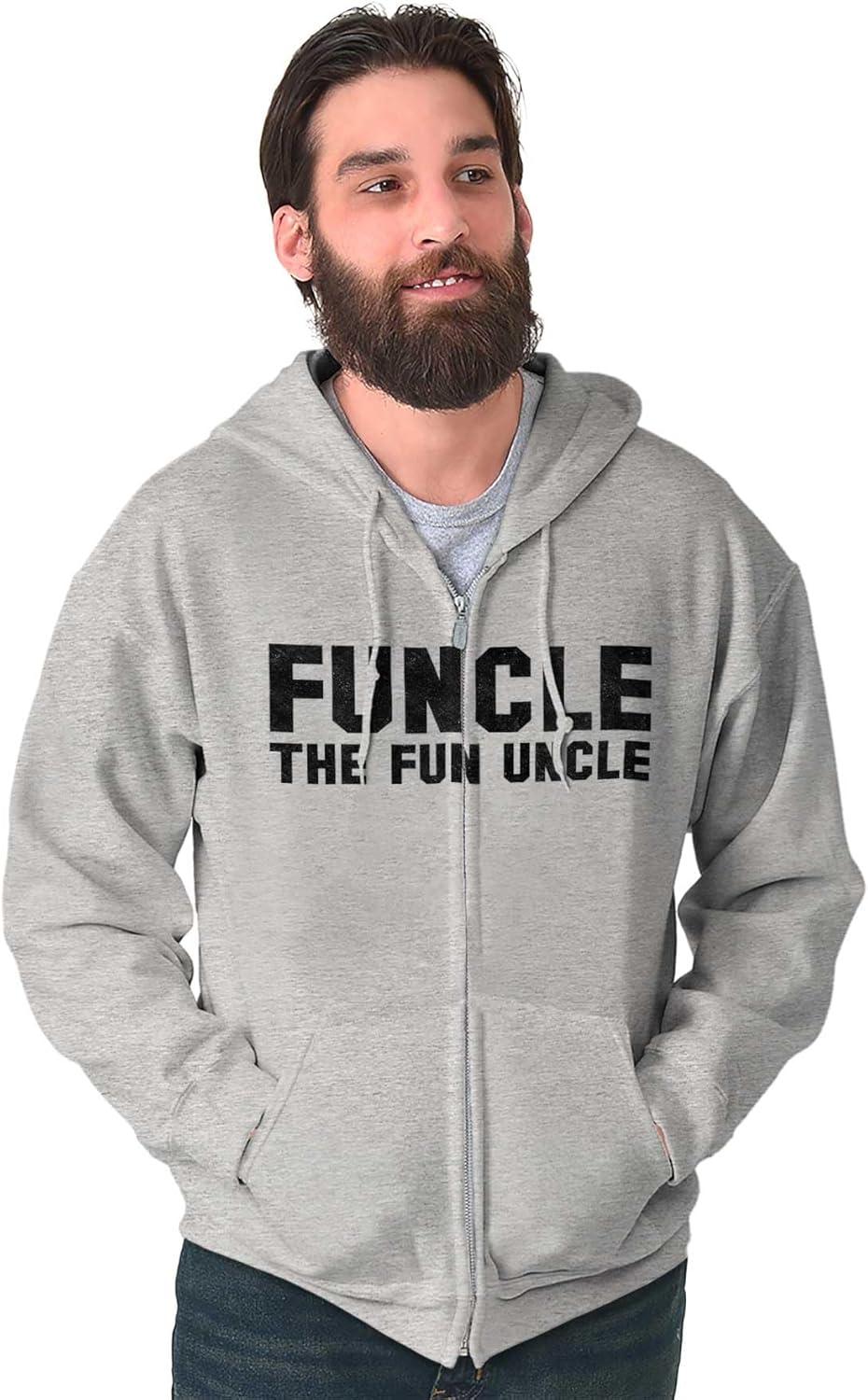 imageBrisco Brands Funcle the Fun Uncle Zip Up Hoodie Mens WomensSport Grey