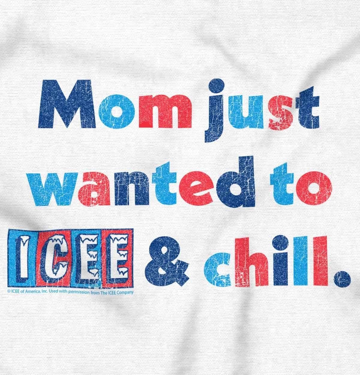 imageBrisco Brands Icee Logo And Chill Funny Mom Baby Romper Boys or GirlsWhite