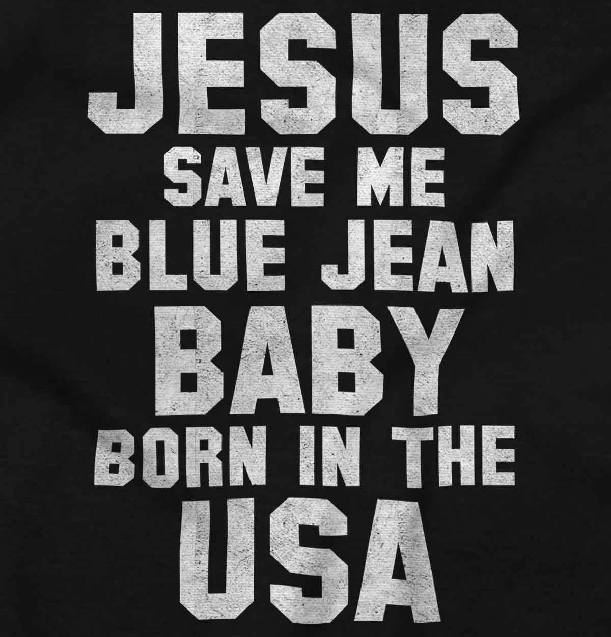 imageBrisco Brands Jesus Save Me Baby Born in the USA Hoodie Sweatshirt WomenBlack