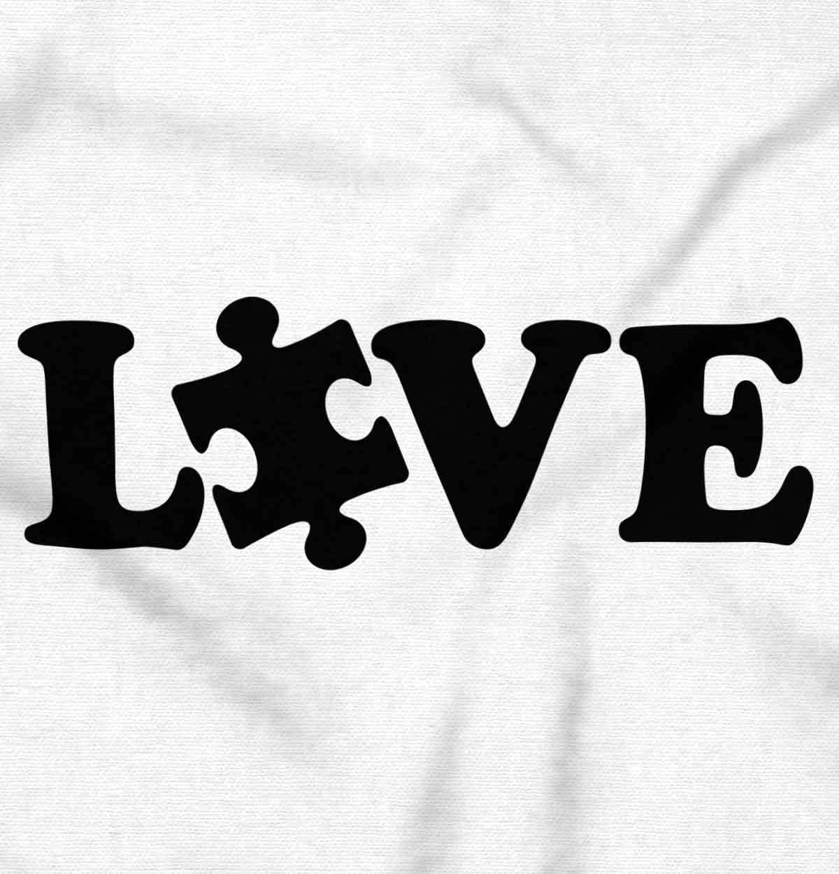 imageBrisco Brands Love Autism Awareness Puzzle Piece Sweatshirt for Men or WomenWhite