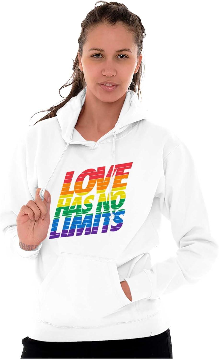 imageBrisco Brands Love Has No Limits Gay Pride Rainbow Hoodie Sweatshirt Women MenWhite