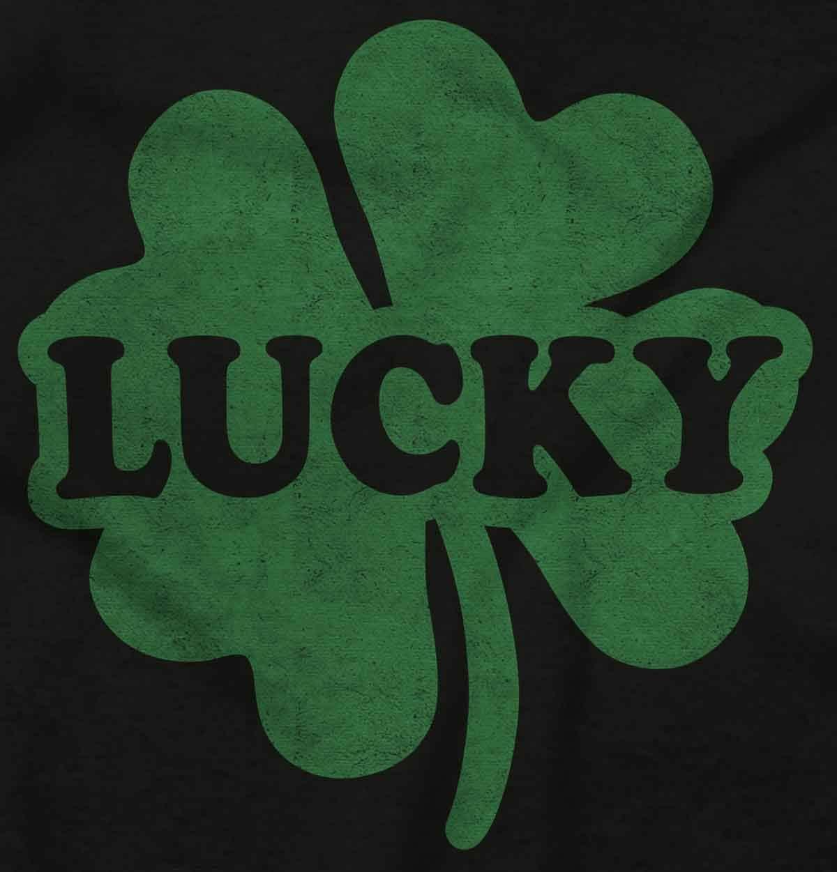 imageBrisco Brands Lucky 4 Leaf Clover St Patricks Day Hoodie Sweatshirt Women MenBlack