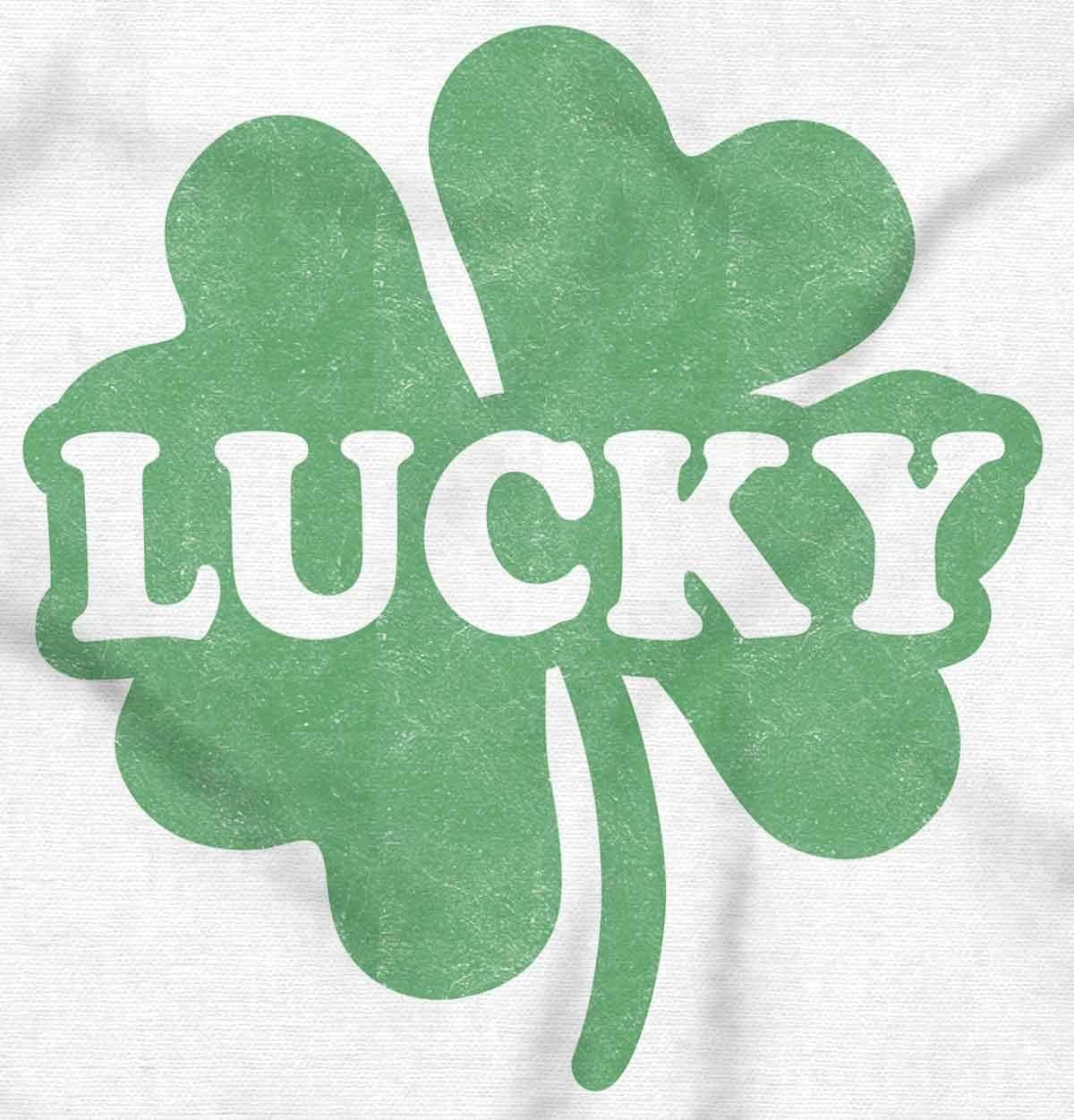 imageBrisco Brands Lucky 4 Leaf Clover St Patricks Day Hoodie Sweatshirt Women MenWhite