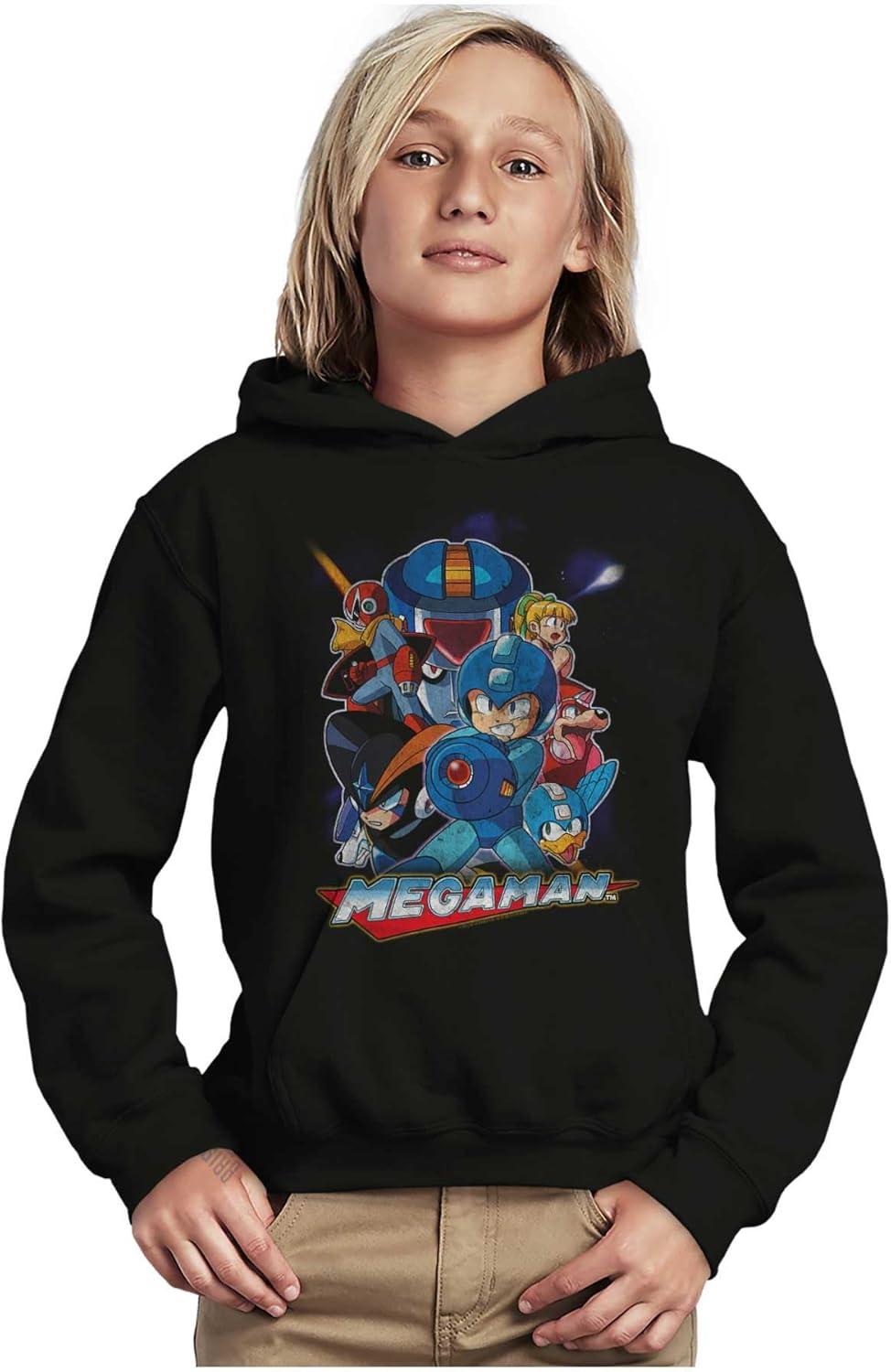 imageBrisco Brands Mega Man Characters Retro 1990s Gamer Youth Hoodie Boy Girl