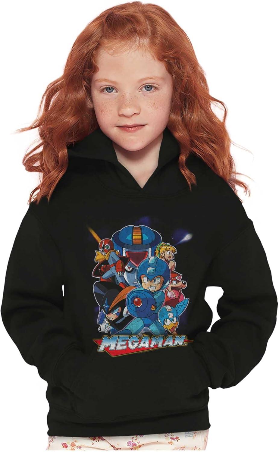 imageBrisco Brands Mega Man Characters Retro 1990s Gamer Youth Hoodie Boy Girl
