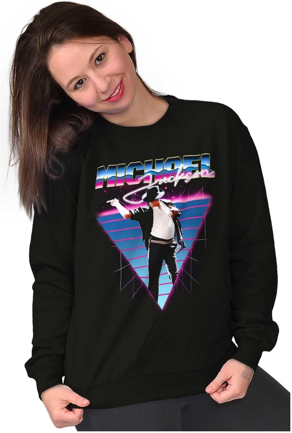 imageBrisco Brands Michael Jackson 80s Iconic Pop Pose Sweatshirt for Men or WomenBlack