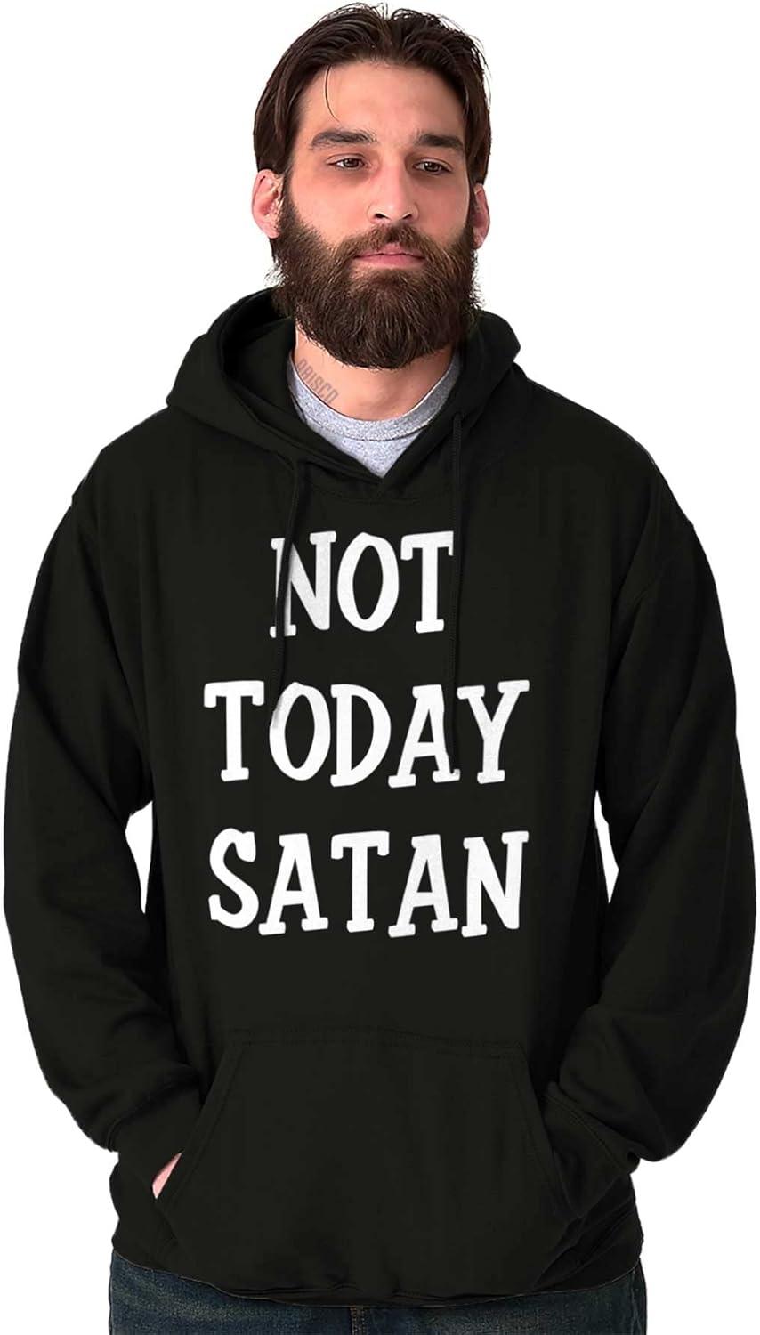 imageBrisco Brands Not Today Satan Funny Christian Hoodie Sweatshirt Women MenBlack