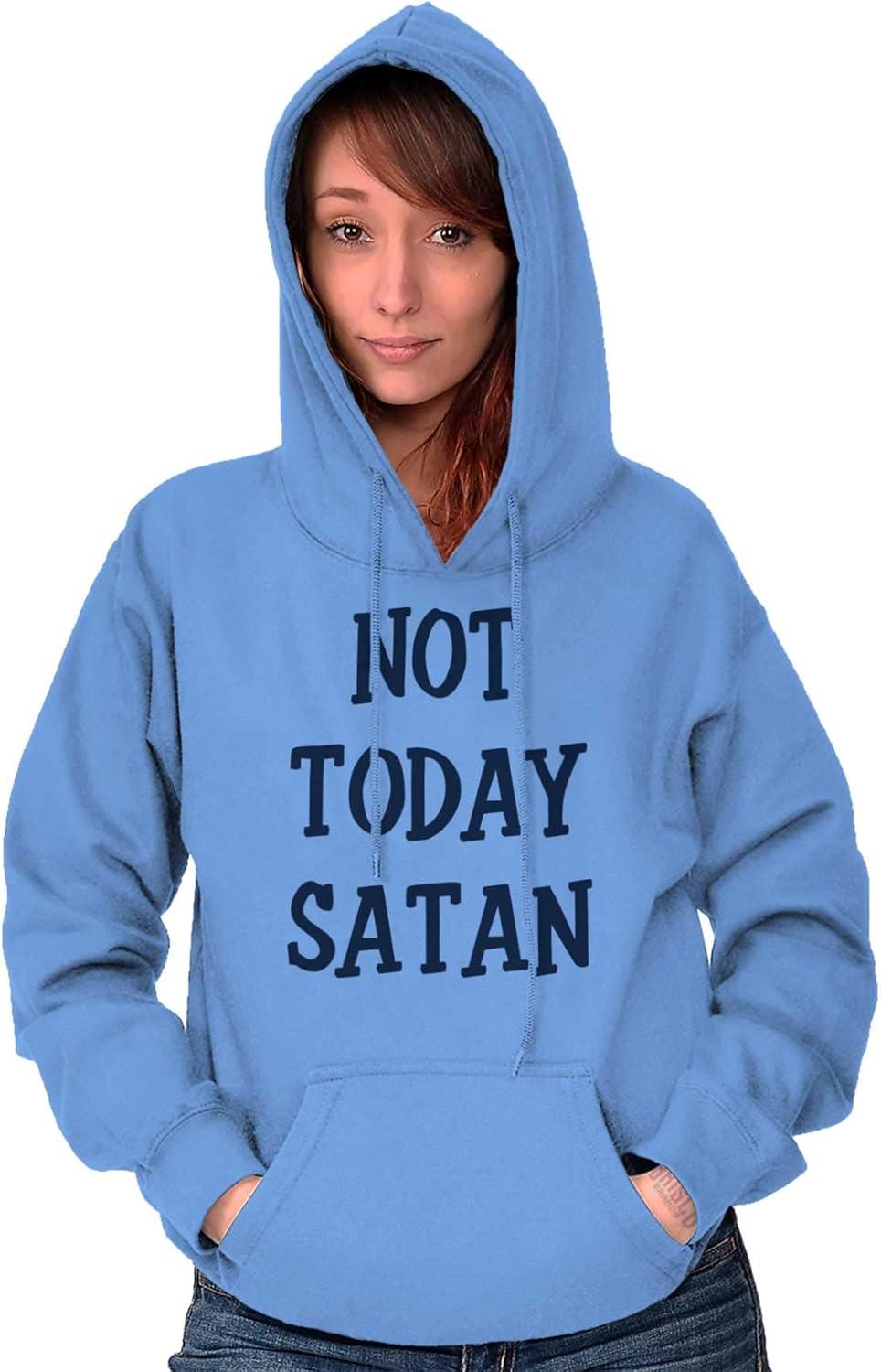 imageBrisco Brands Not Today Satan Funny Christian Hoodie Sweatshirt Women MenCarolina Blue