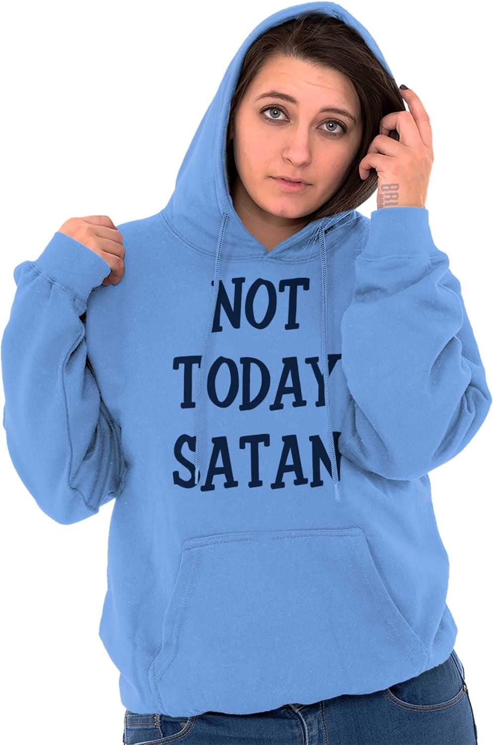 imageBrisco Brands Not Today Satan Funny Christian Hoodie Sweatshirt Women MenCarolina Blue