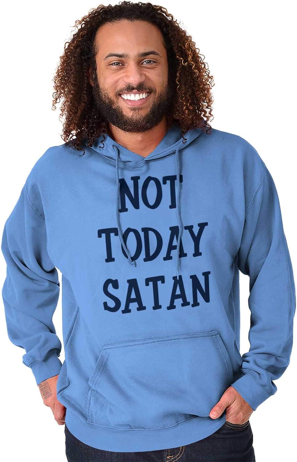 imageBrisco Brands Not Today Satan Funny Christian Hoodie Sweatshirt Women MenCarolina Blue