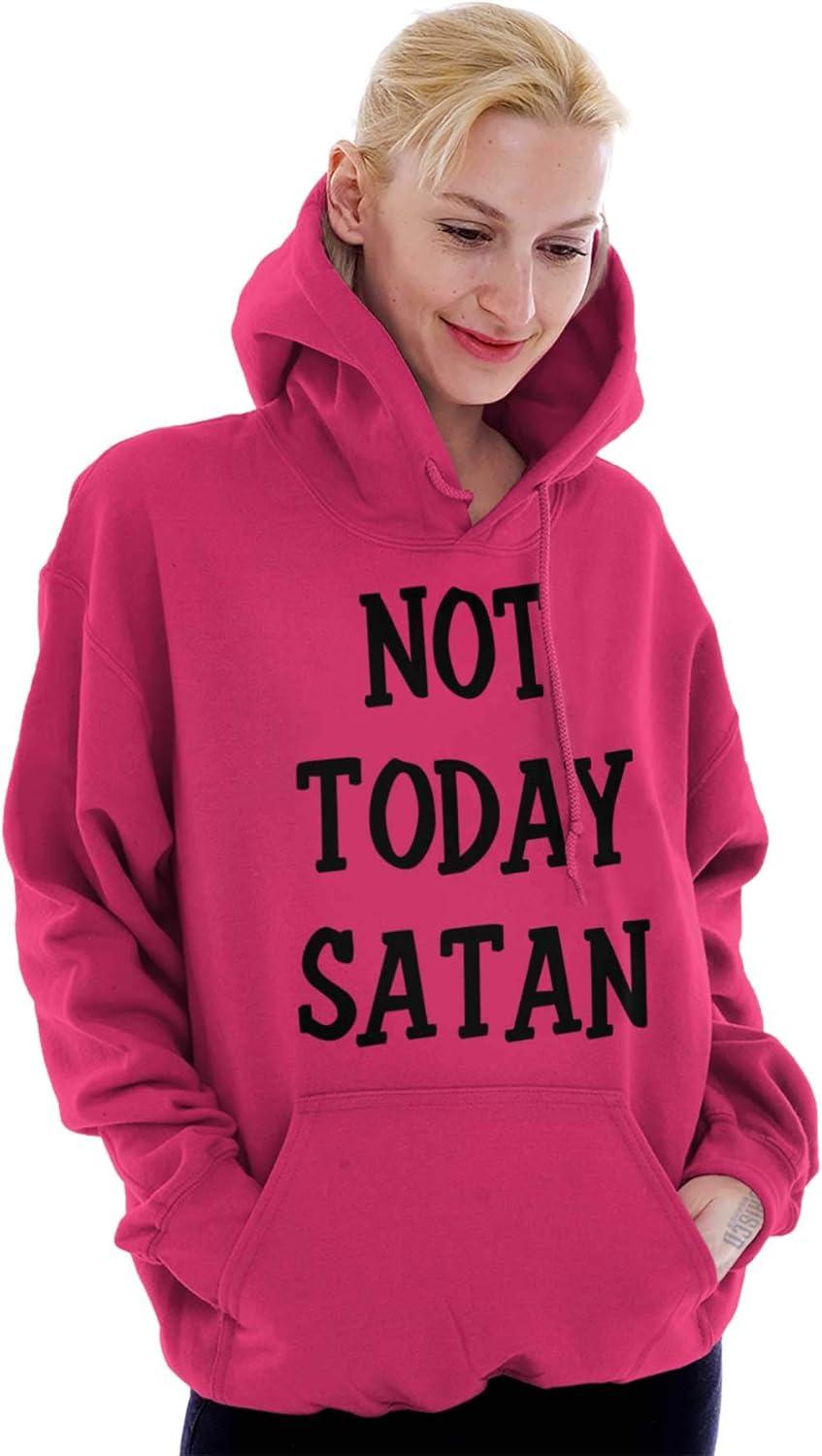 imageBrisco Brands Not Today Satan Funny Christian Hoodie Sweatshirt Women MenHeliconia