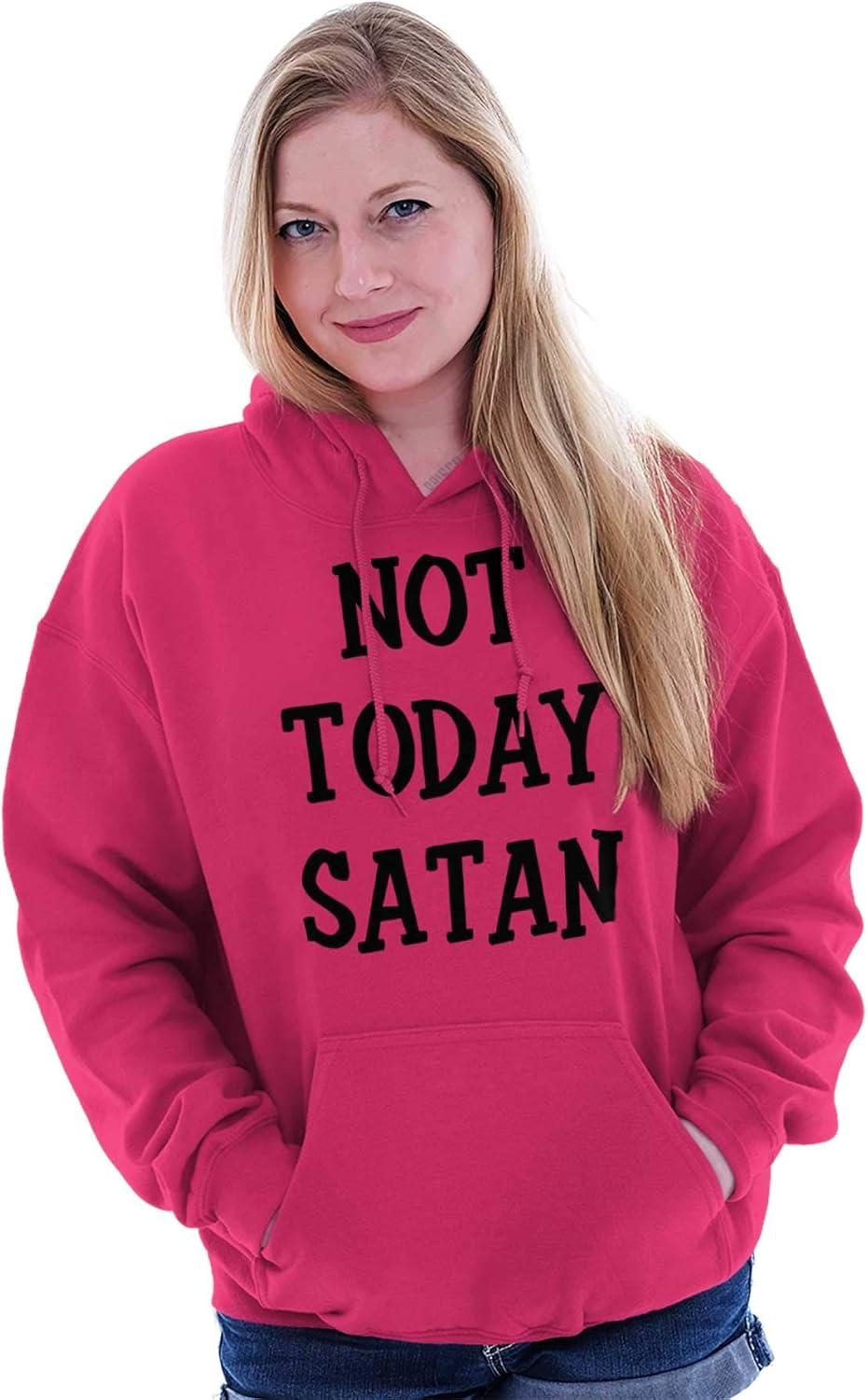 imageBrisco Brands Not Today Satan Funny Christian Hoodie Sweatshirt Women MenHeliconia