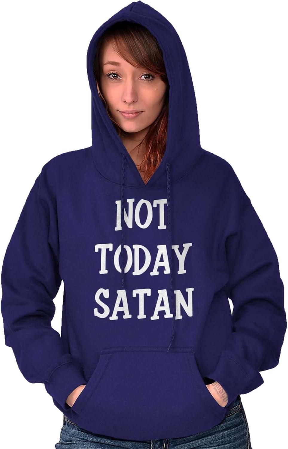 imageBrisco Brands Not Today Satan Funny Christian Hoodie Sweatshirt Women MenPurple