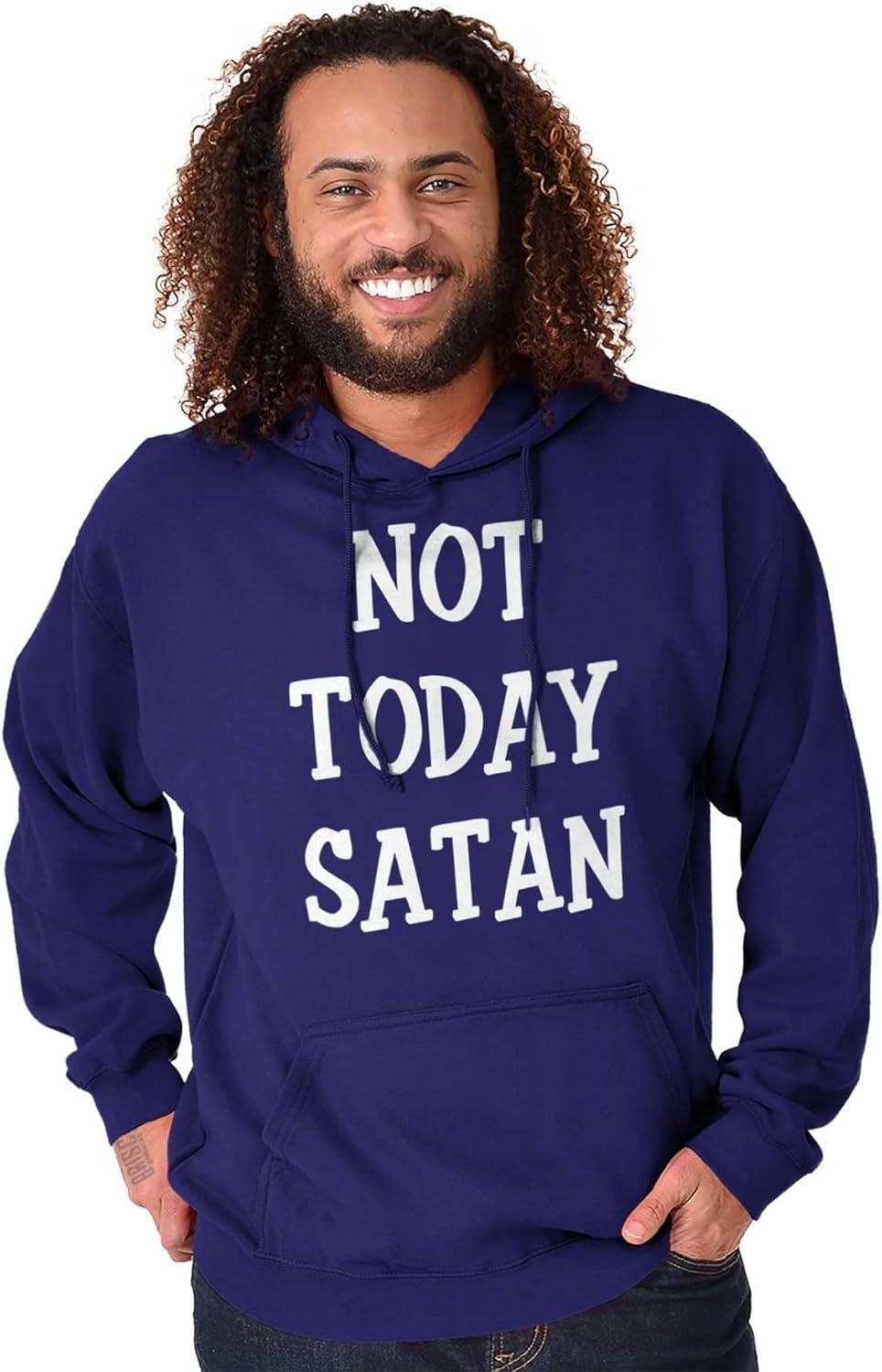 imageBrisco Brands Not Today Satan Funny Christian Hoodie Sweatshirt Women MenPurple