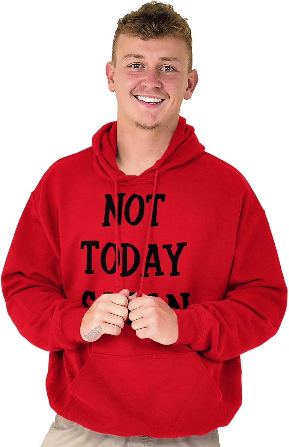 imageBrisco Brands Not Today Satan Funny Christian Hoodie Sweatshirt Women MenRed