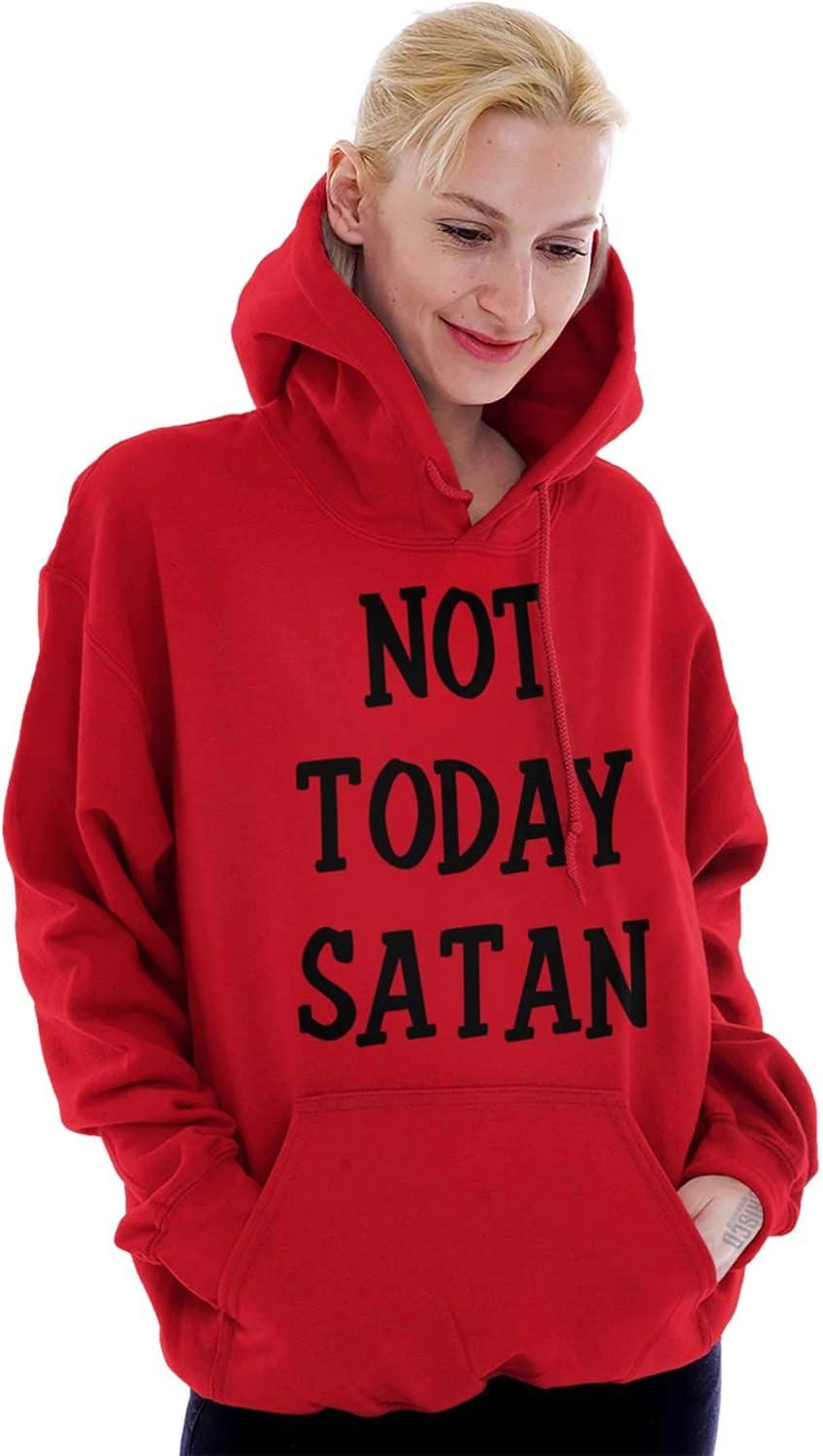 imageBrisco Brands Not Today Satan Funny Christian Hoodie Sweatshirt Women MenRed