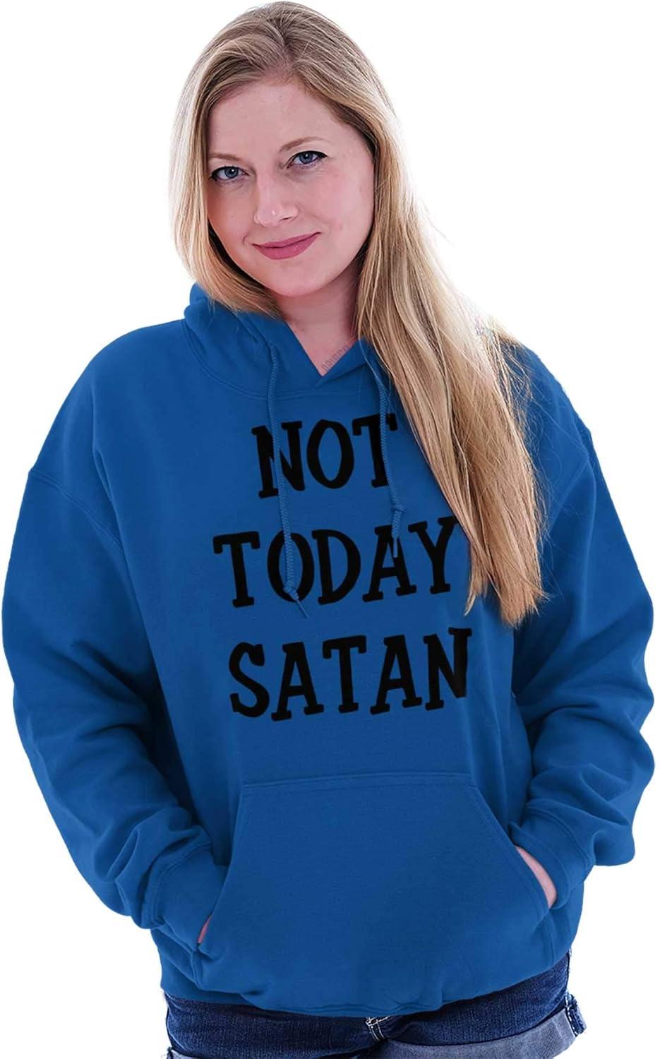 imageBrisco Brands Not Today Satan Funny Christian Hoodie Sweatshirt Women MenRoyal