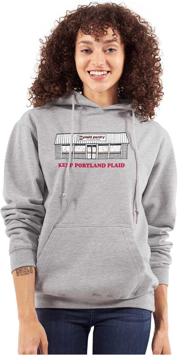 imageBrisco Brands Plaid Pantry Keep Portland Plaid Hoodie Sweatshirt Women MenSport Grey