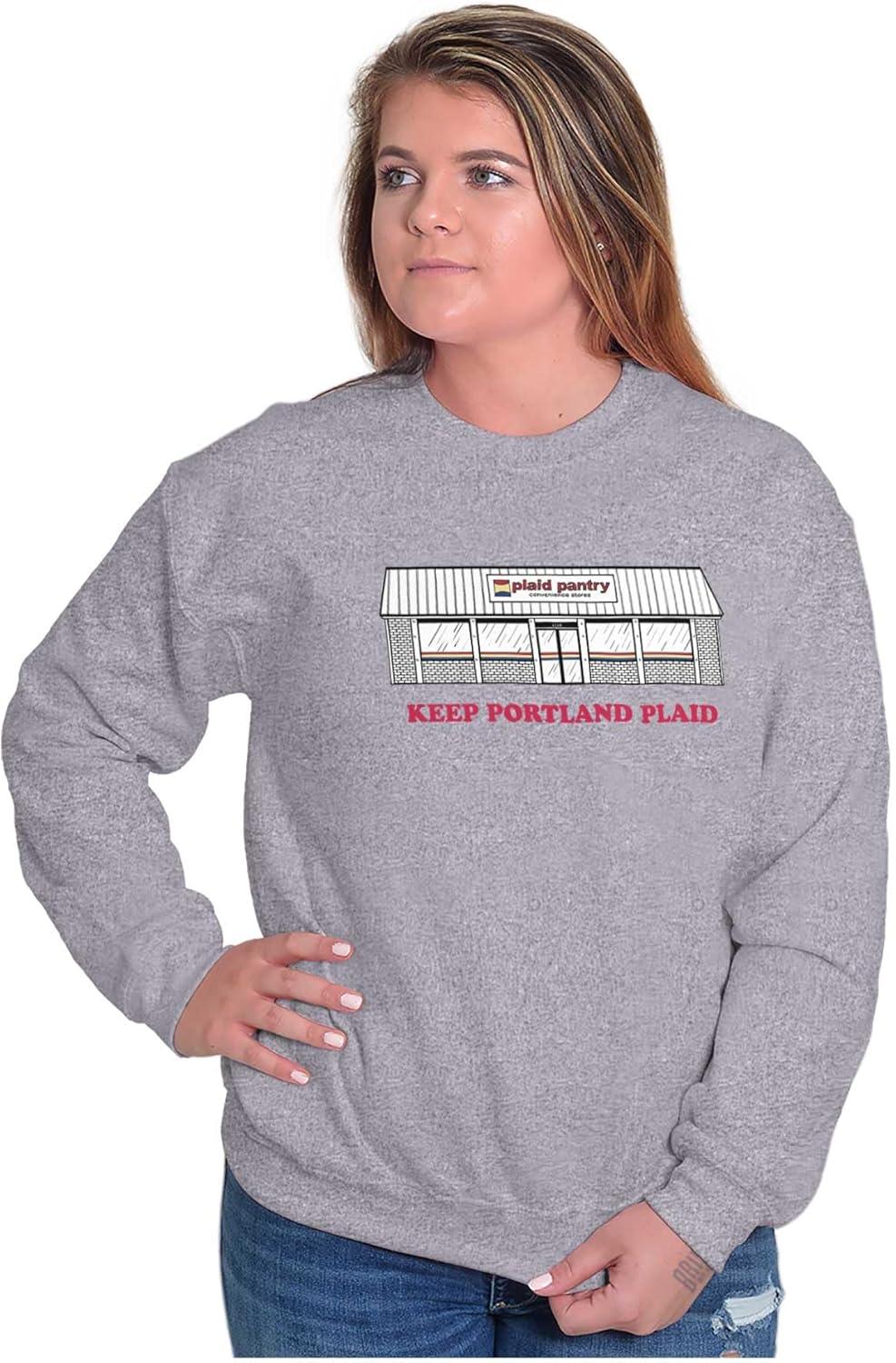 imageBrisco Brands Plaid Pantry Keep Portland Plaid Sweatshirt for Men or WomenSport Grey