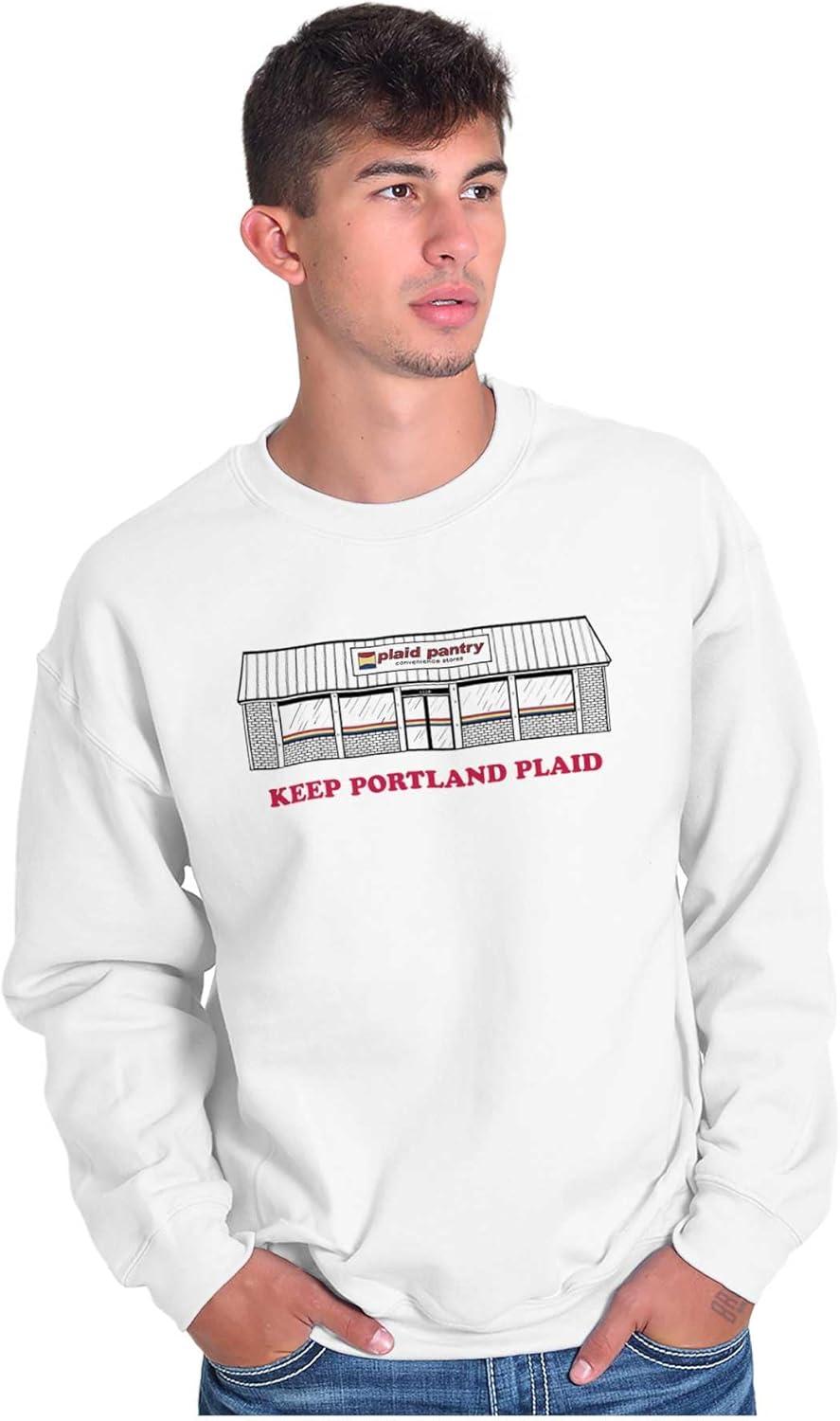 imageBrisco Brands Plaid Pantry Keep Portland Plaid Sweatshirt for Men or WomenWhite