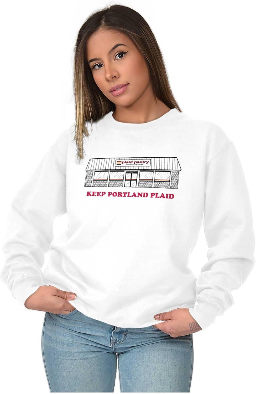 imageBrisco Brands Plaid Pantry Keep Portland Plaid Sweatshirt for Men or WomenWhite