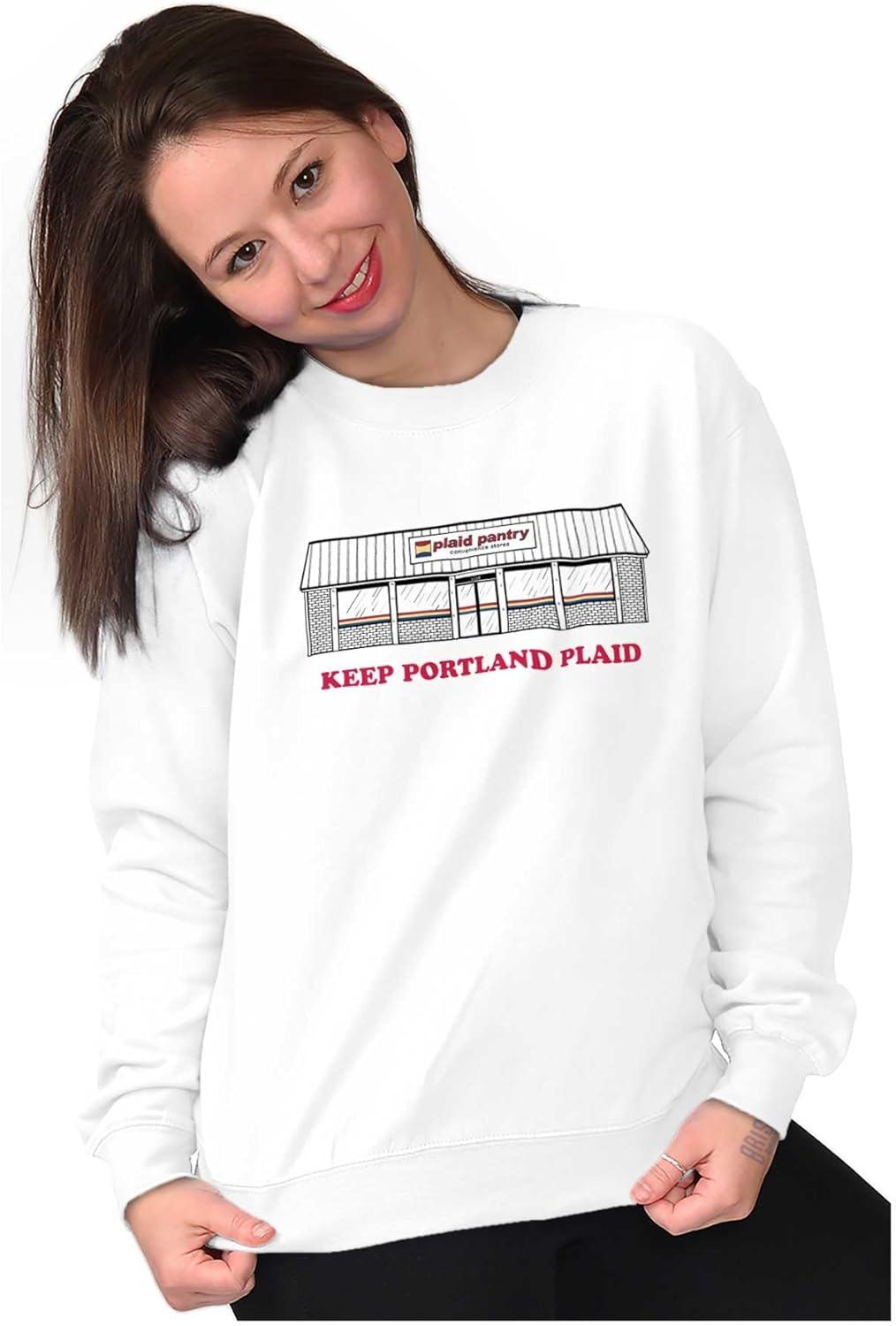 imageBrisco Brands Plaid Pantry Keep Portland Plaid Sweatshirt for Men or WomenWhite