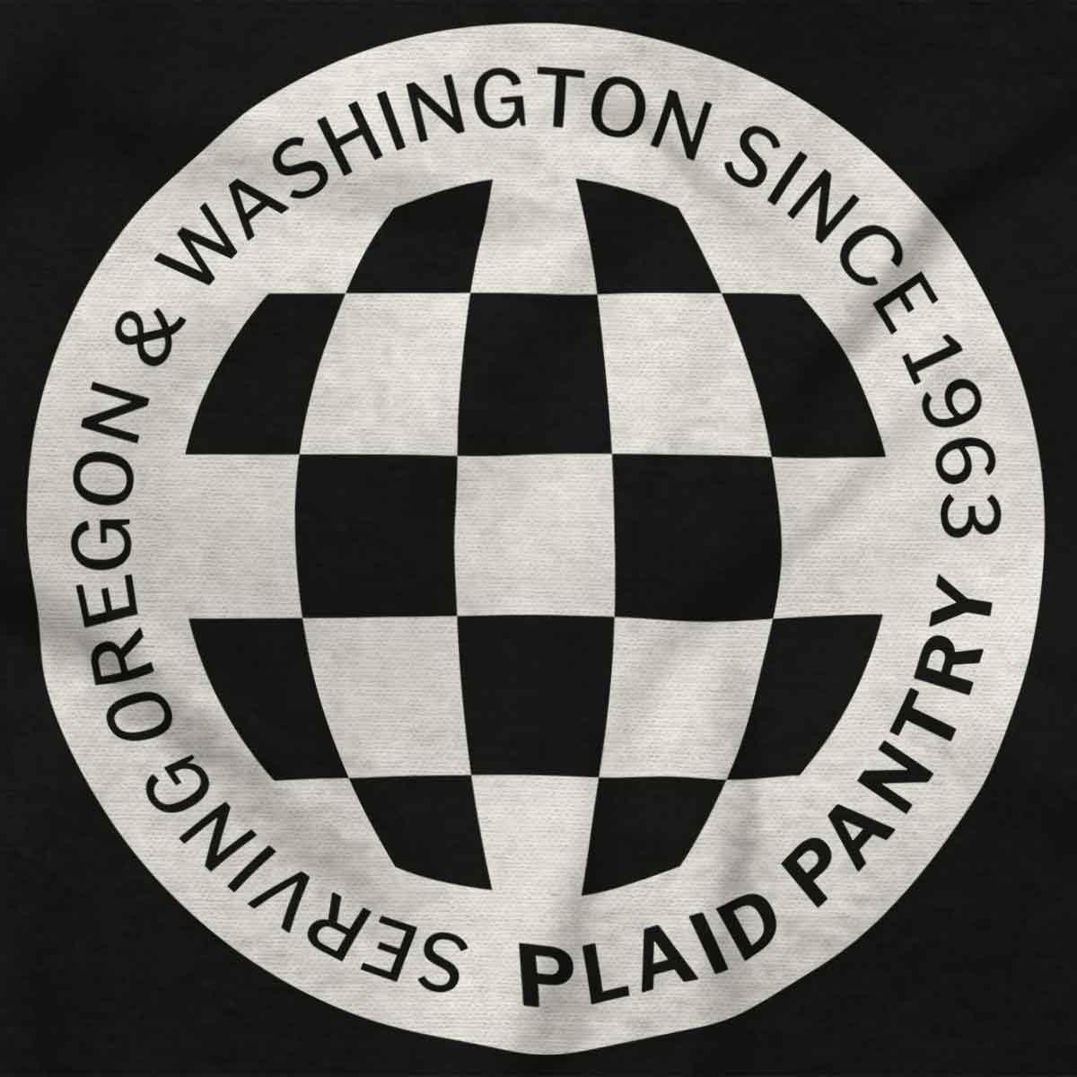 imageBrisco Brands Plaid Pantry Since 1963 Checker Logo Sweatshirt for Men or WomenBlack