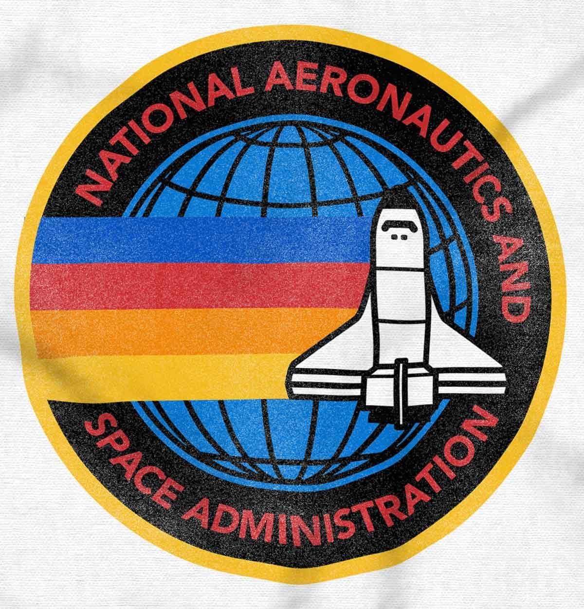 imageBrisco Brands Retro NASA Space Shuttle Rainbow Hoodie Sweatshirt Women MenWhite