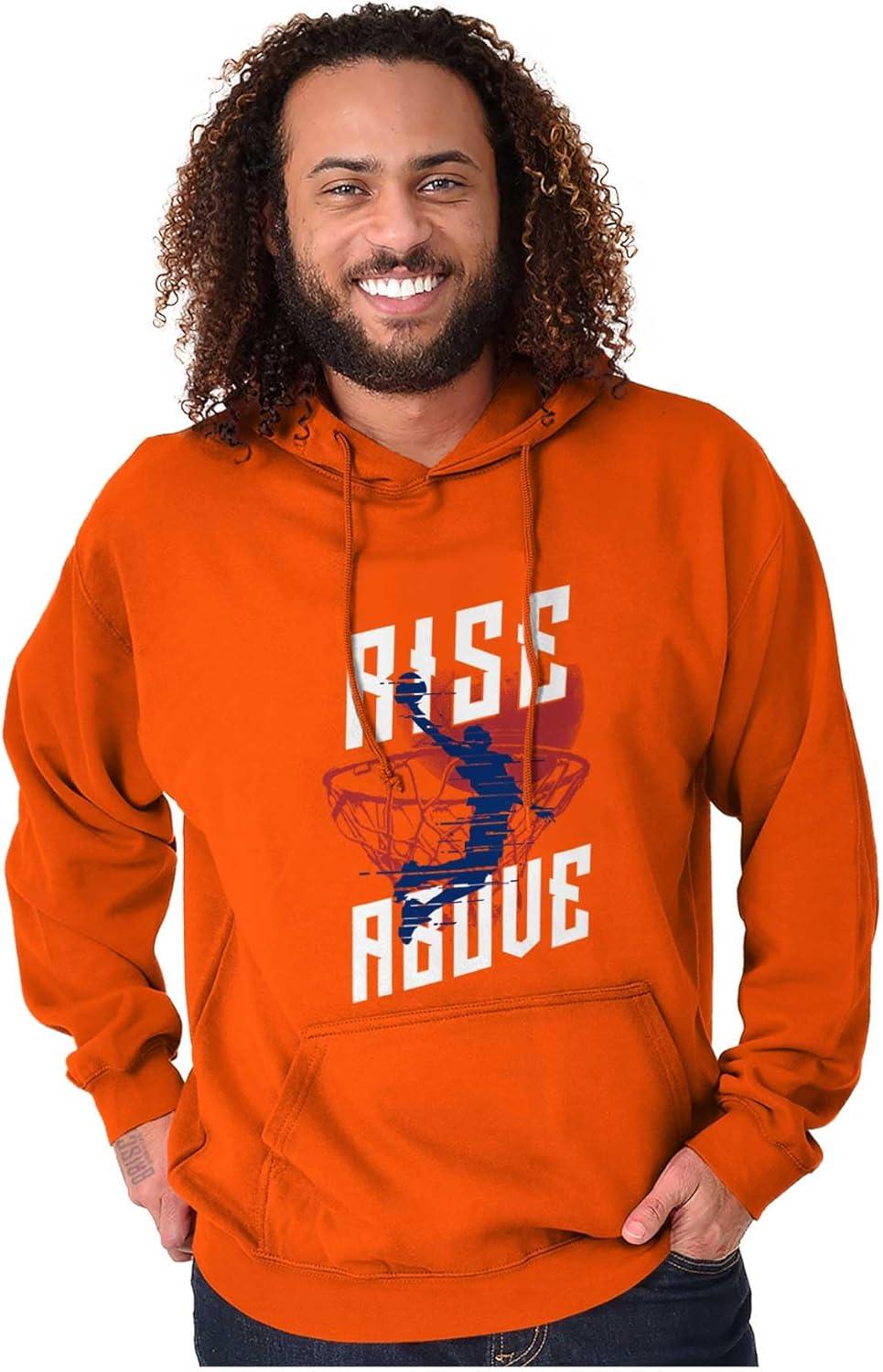 imageBrisco Brands Rise Above Basketball Slam Dunk Hoodie Hooded Sweatshirt MenOrange