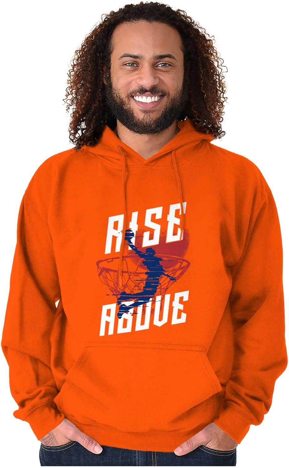 imageBrisco Brands Rise Above Basketball Slam Dunk Hoodie Hooded Sweatshirt MenOrange