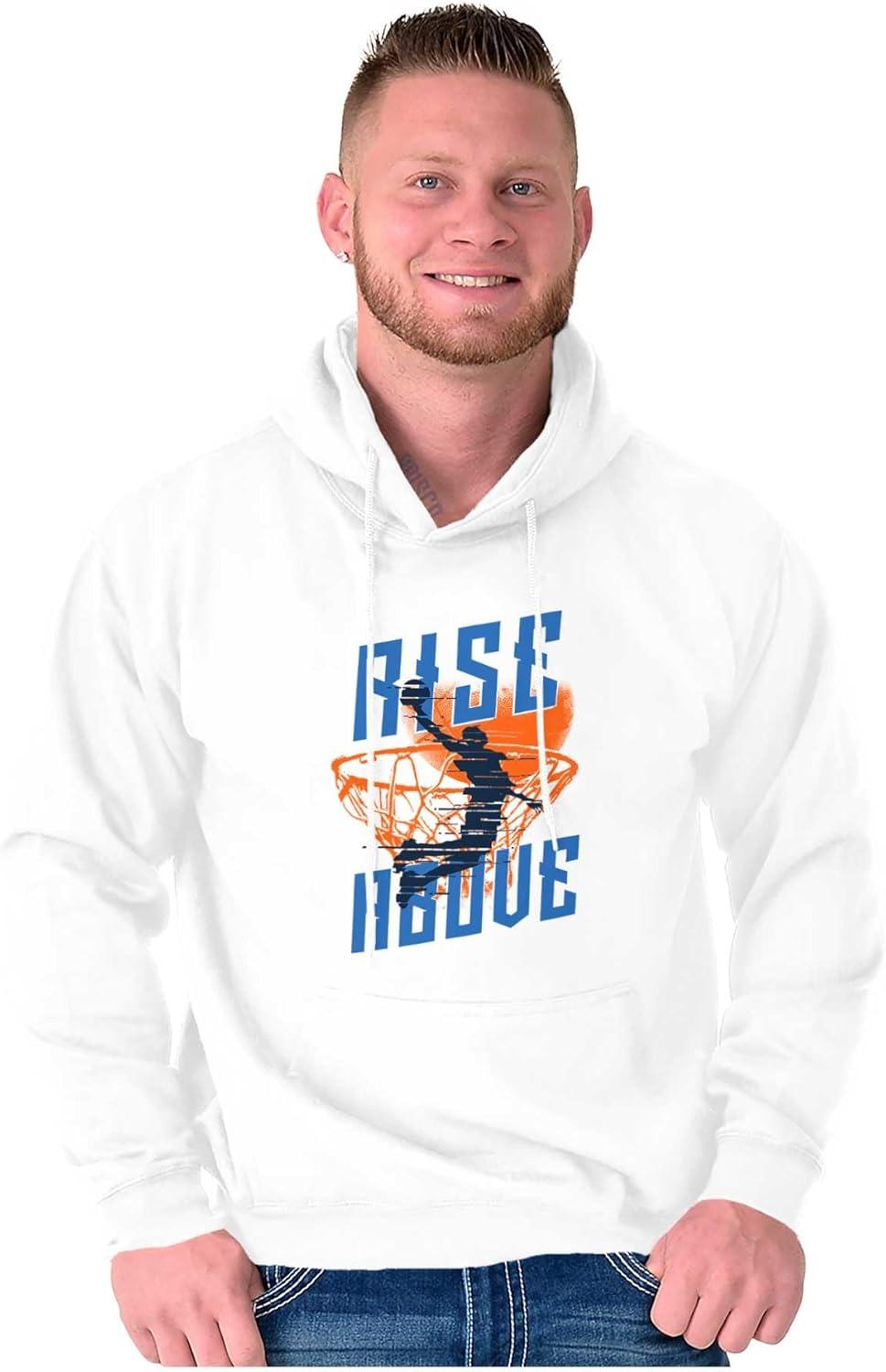 imageBrisco Brands Rise Above Basketball Slam Dunk Hoodie Hooded Sweatshirt MenWhite