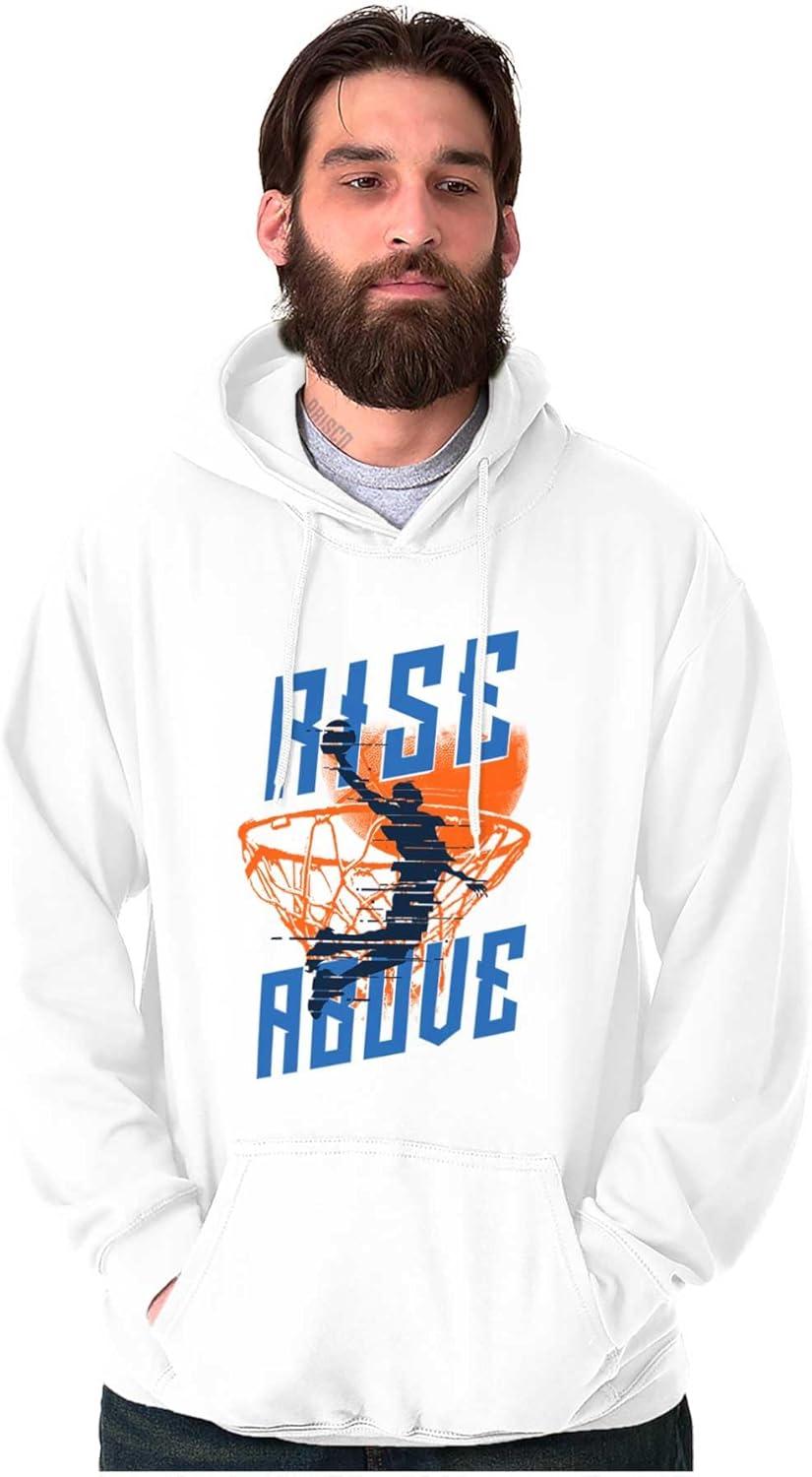 imageBrisco Brands Rise Above Basketball Slam Dunk Hoodie Hooded Sweatshirt MenWhite