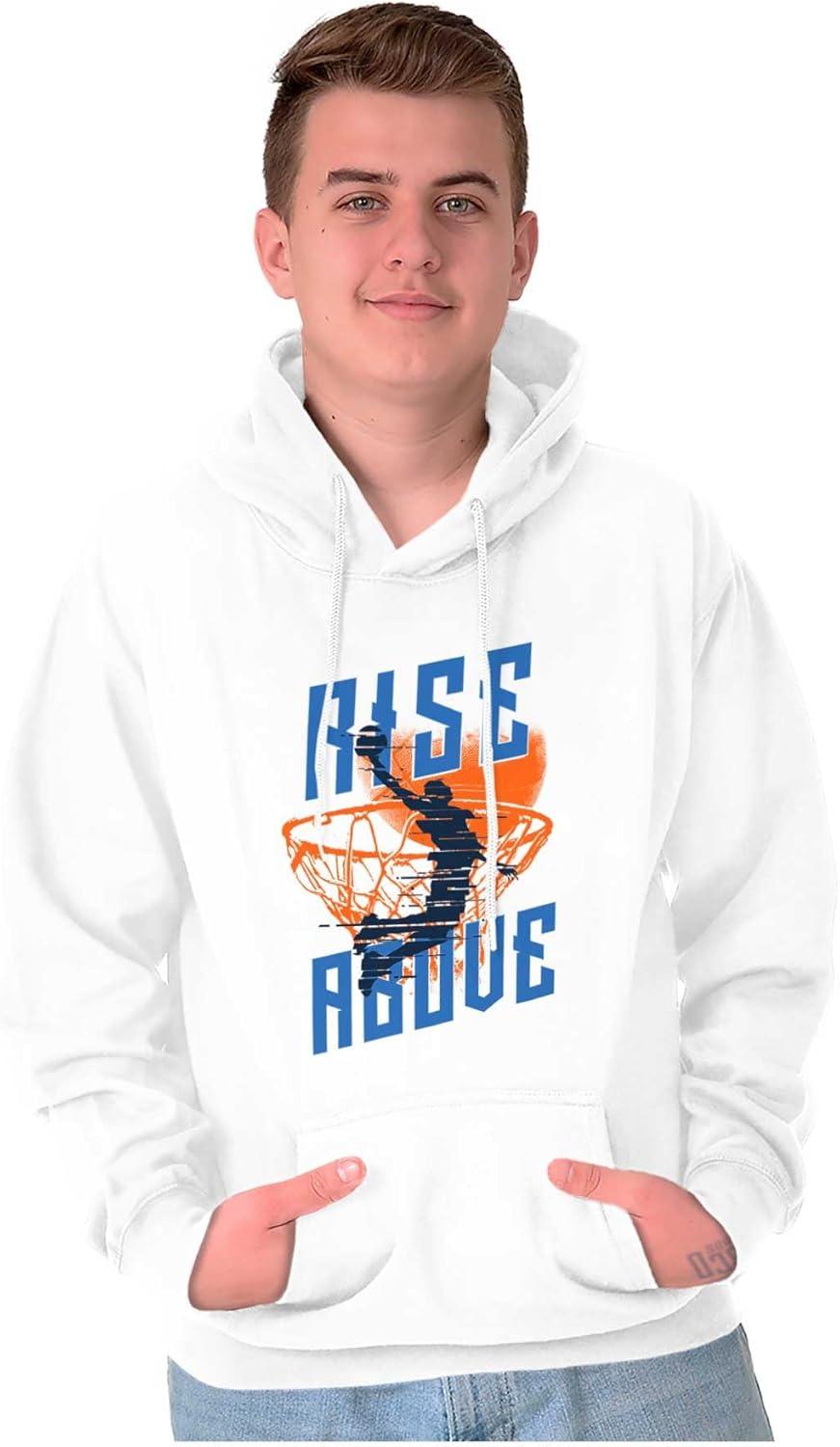 imageBrisco Brands Rise Above Basketball Slam Dunk Hoodie Hooded Sweatshirt MenWhite