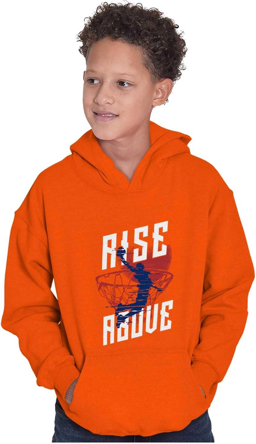imageBrisco Brands Rise Above Basketball Slam Dunk Kids Hoodie Sweatshirt BoysOrange