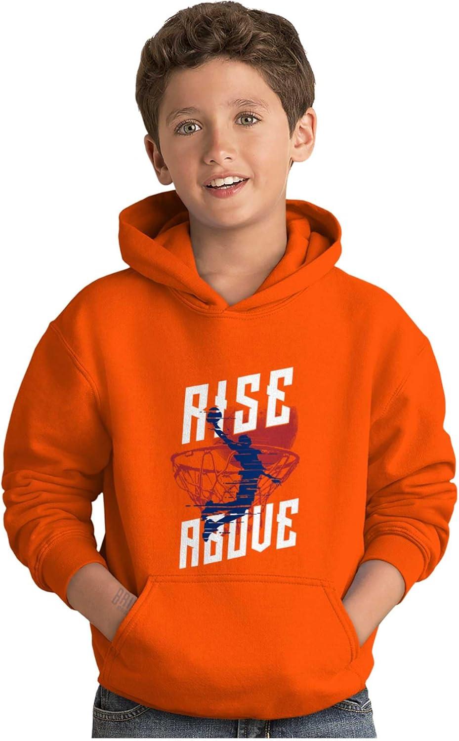 imageBrisco Brands Rise Above Basketball Slam Dunk Kids Hoodie Sweatshirt BoysOrange