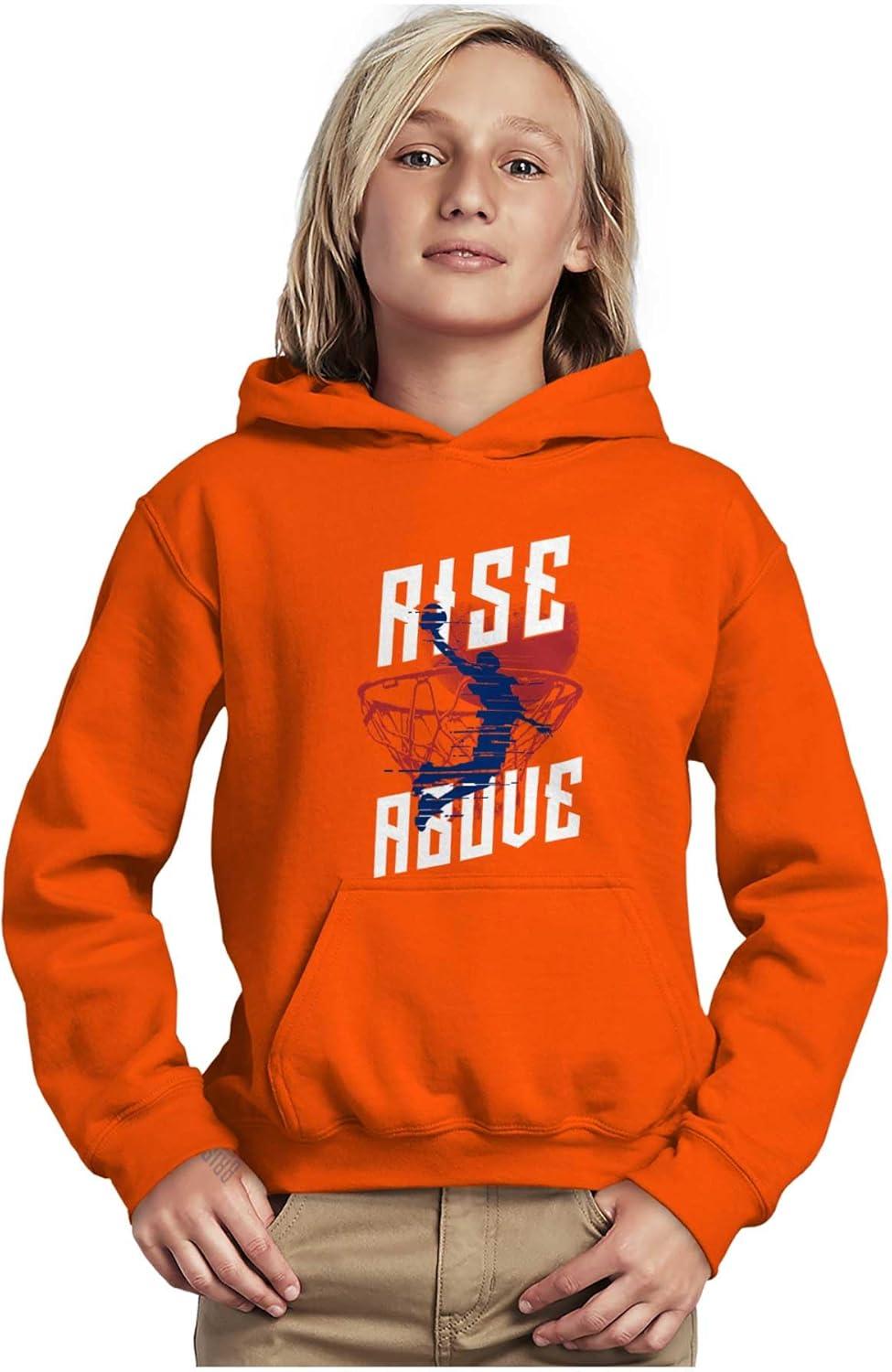 imageBrisco Brands Rise Above Basketball Slam Dunk Kids Hoodie Sweatshirt BoysOrange