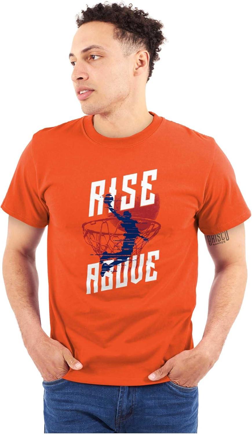 imageBrisco Brands Rise Above Basketball Slam Dunk Mens Graphic T Shirt TeesOrange