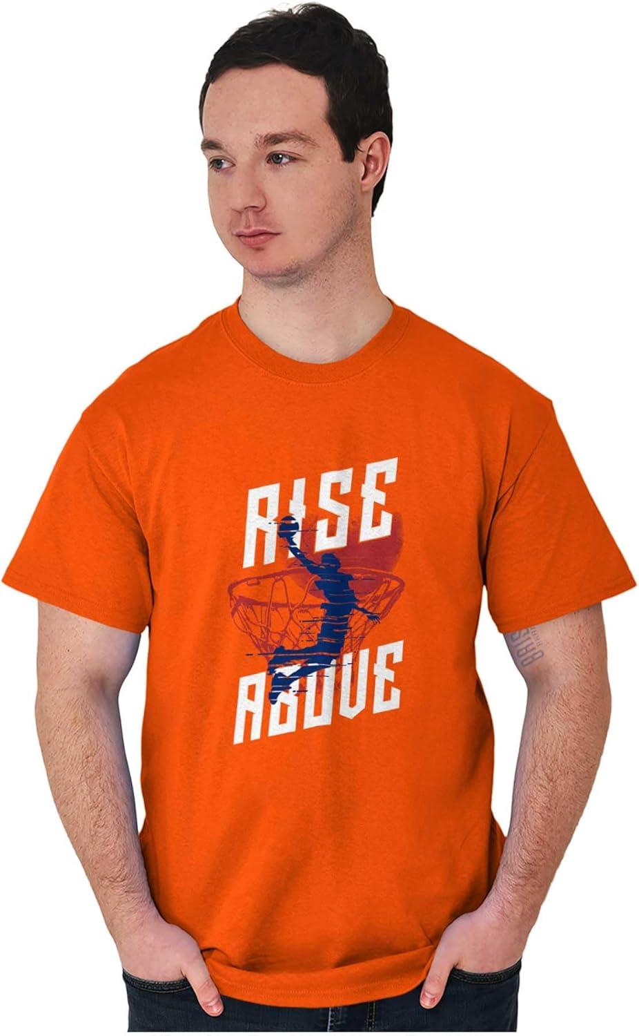 imageBrisco Brands Rise Above Basketball Slam Dunk Mens Graphic T Shirt TeesOrange