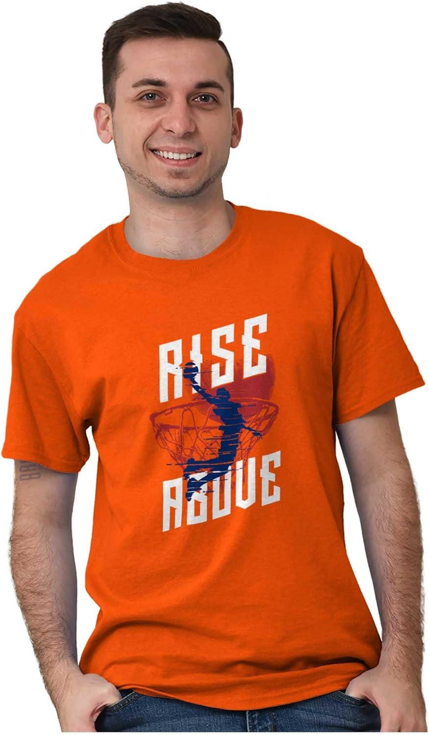 imageBrisco Brands Rise Above Basketball Slam Dunk Mens Graphic T Shirt TeesOrange