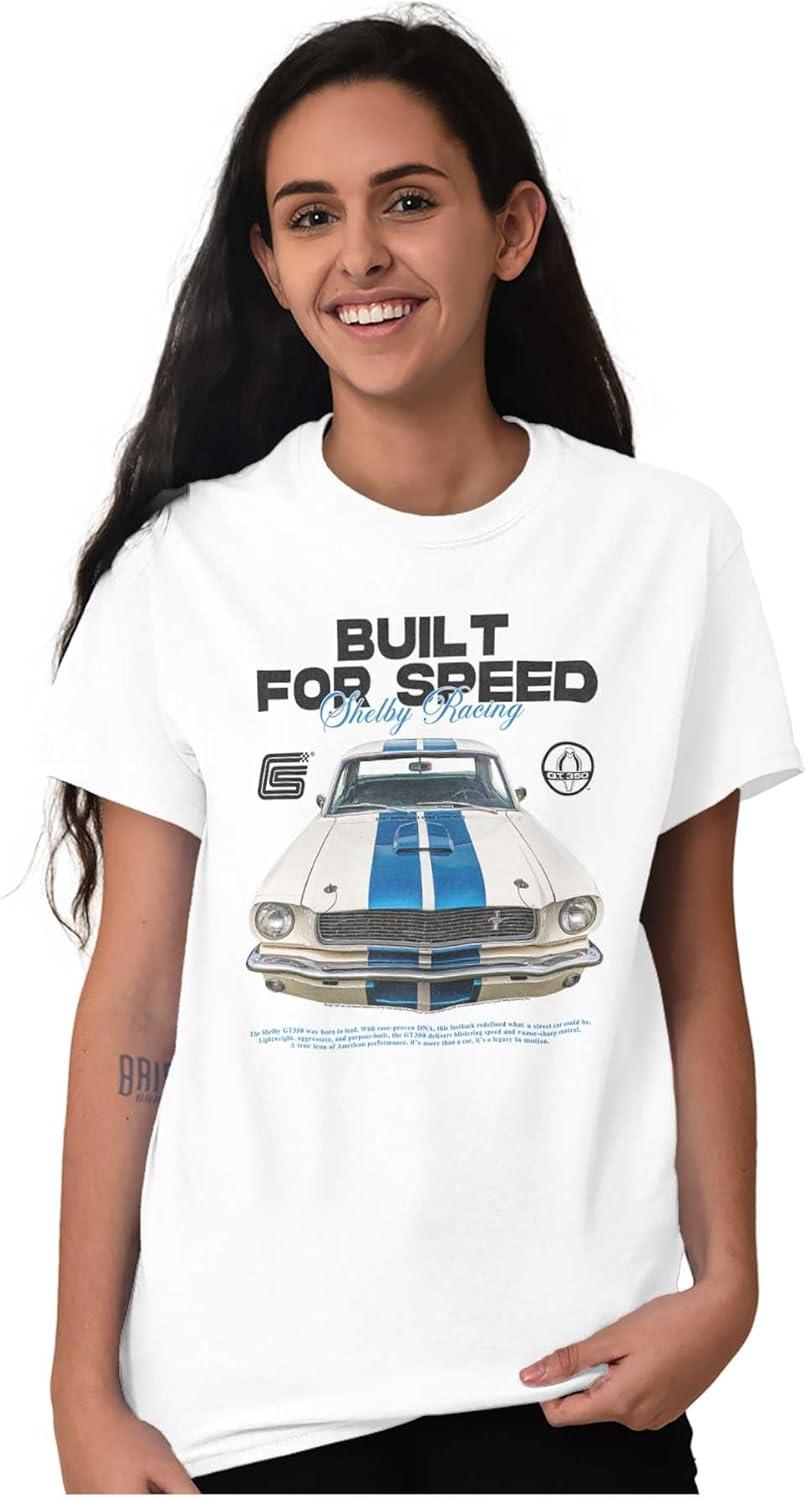 imageBrisco Brands Shelby Racecar Built for Speed Graphic T Shirt Men or WomenWhite