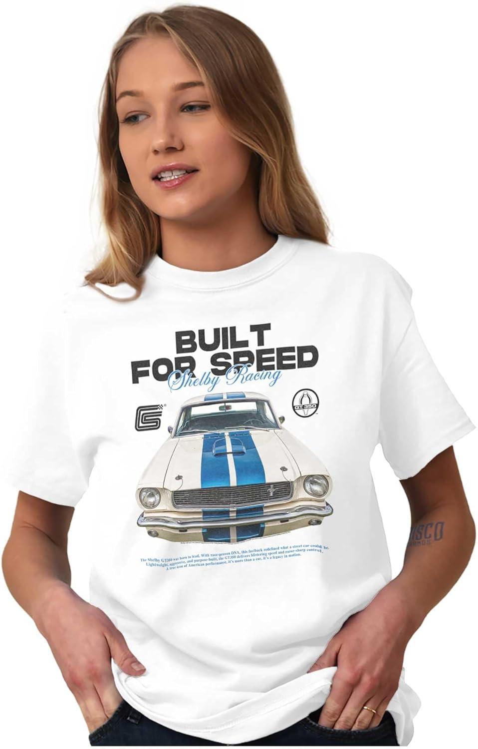 imageBrisco Brands Shelby Racecar Built for Speed Graphic T Shirt Men or WomenWhite
