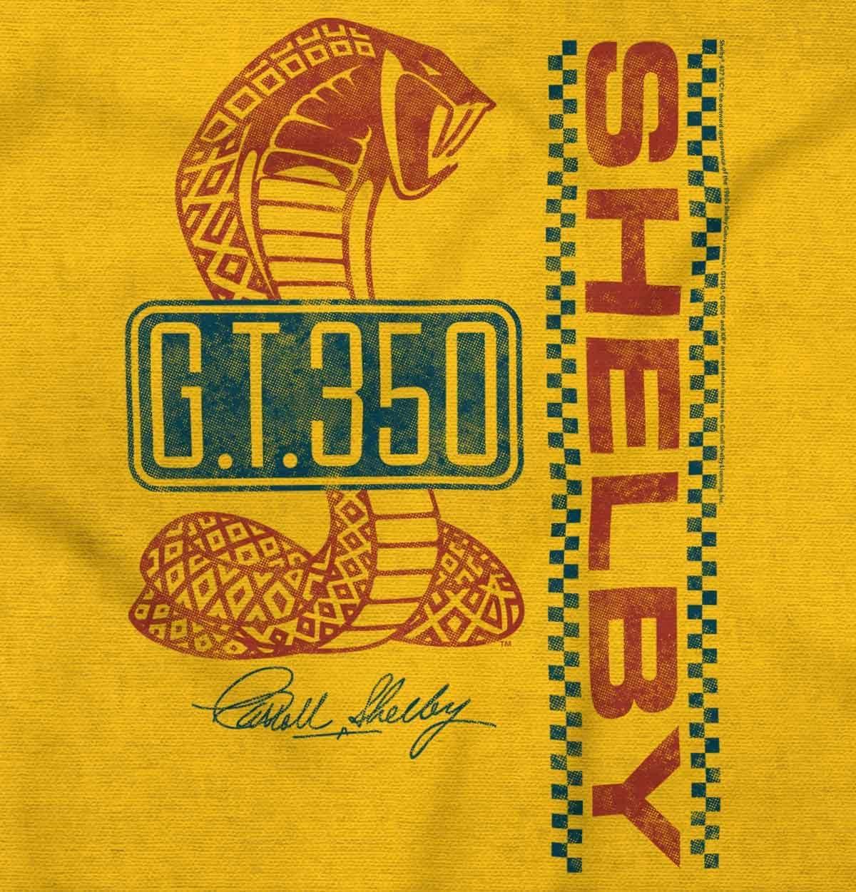 imageBrisco Brands Shelby Racing GT 350 License Plate Graphic T Shirt Men or WomenGold
