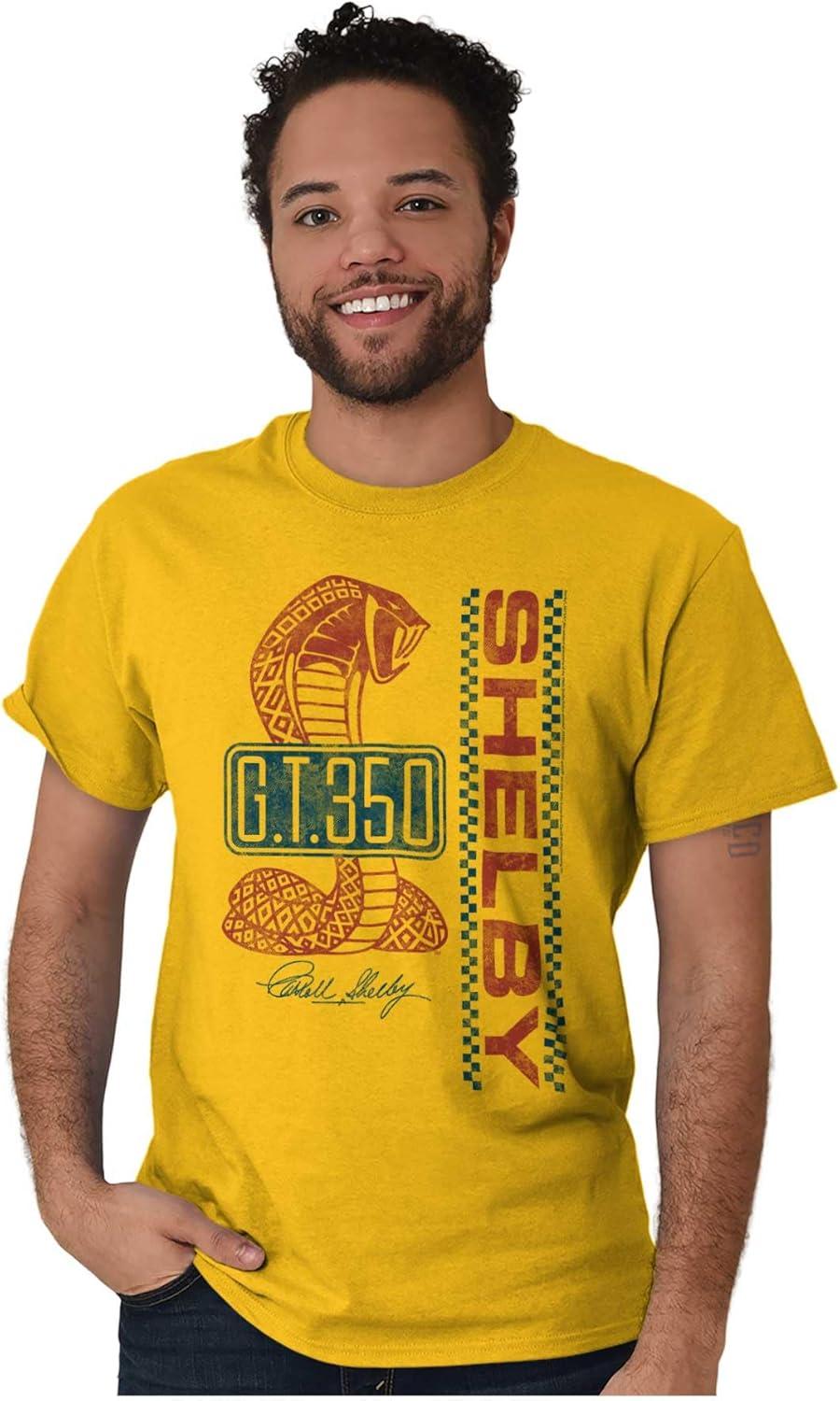 imageBrisco Brands Shelby Racing GT 350 License Plate Graphic T Shirt Men or WomenGold