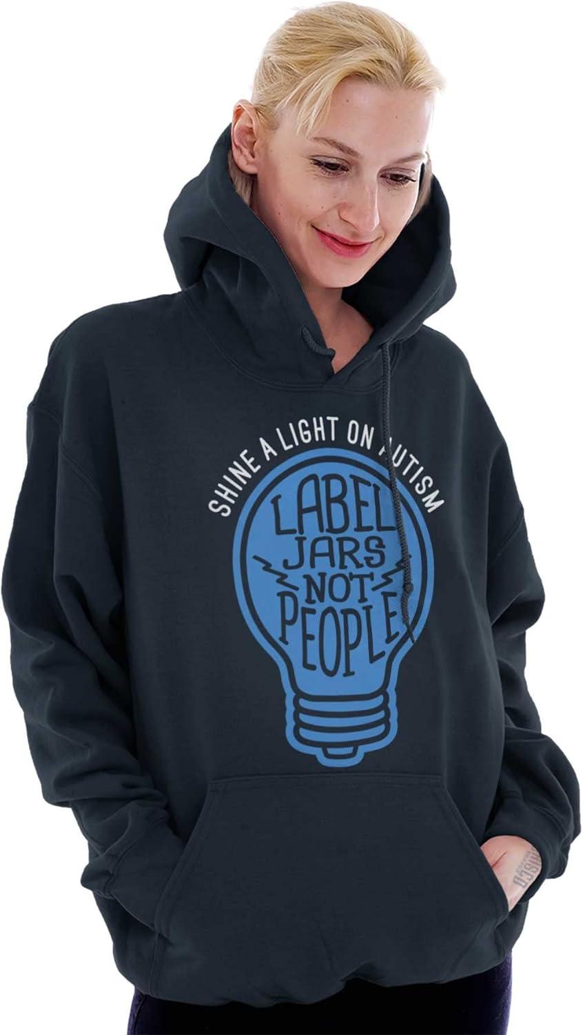 imageBrisco Brands Shine a Light on Autism Bulb Symbol Hoodie Sweatshirt Women MenNavy