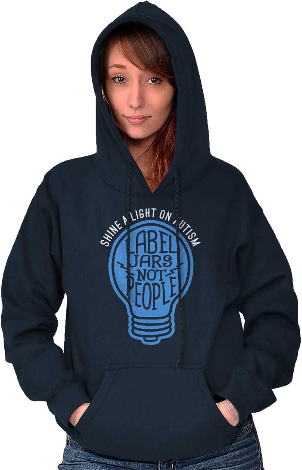 imageBrisco Brands Shine a Light on Autism Bulb Symbol Hoodie Sweatshirt Women MenNavy