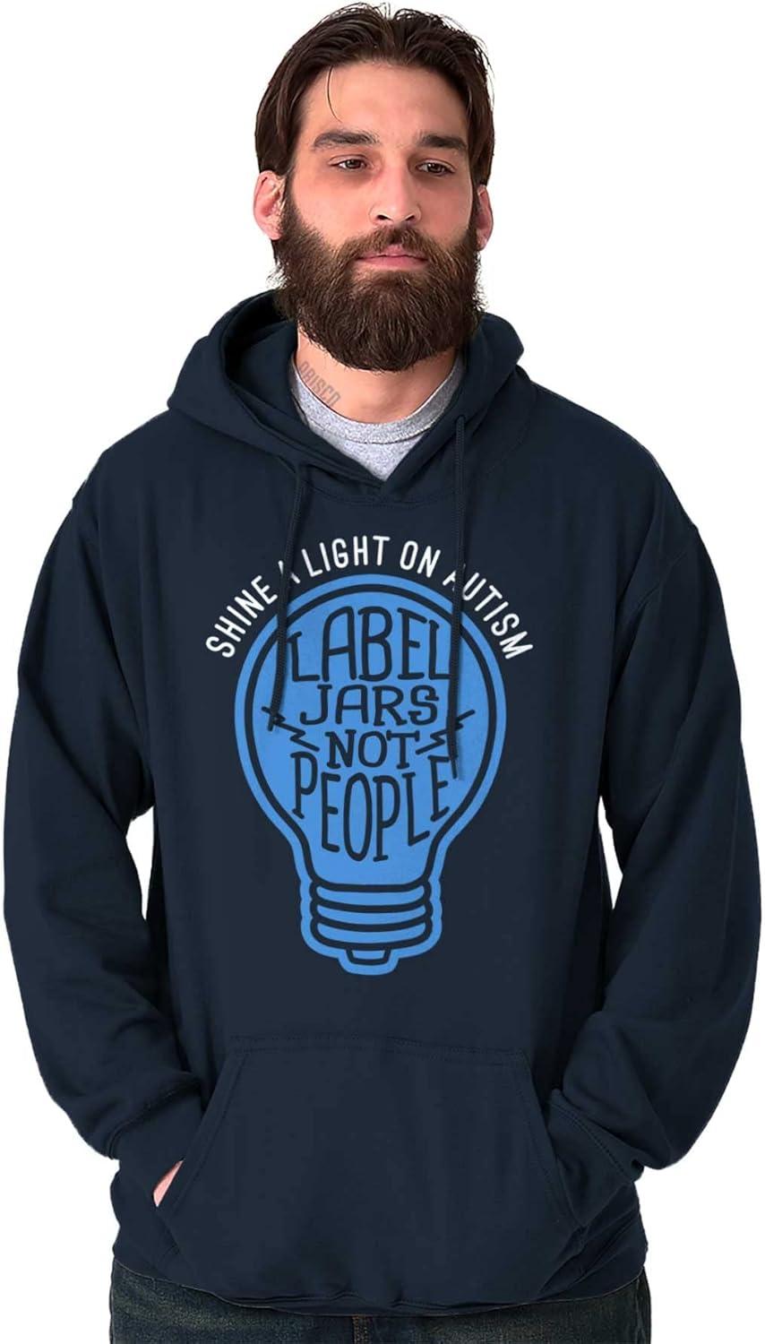 imageBrisco Brands Shine a Light on Autism Bulb Symbol Hoodie Sweatshirt Women MenNavy